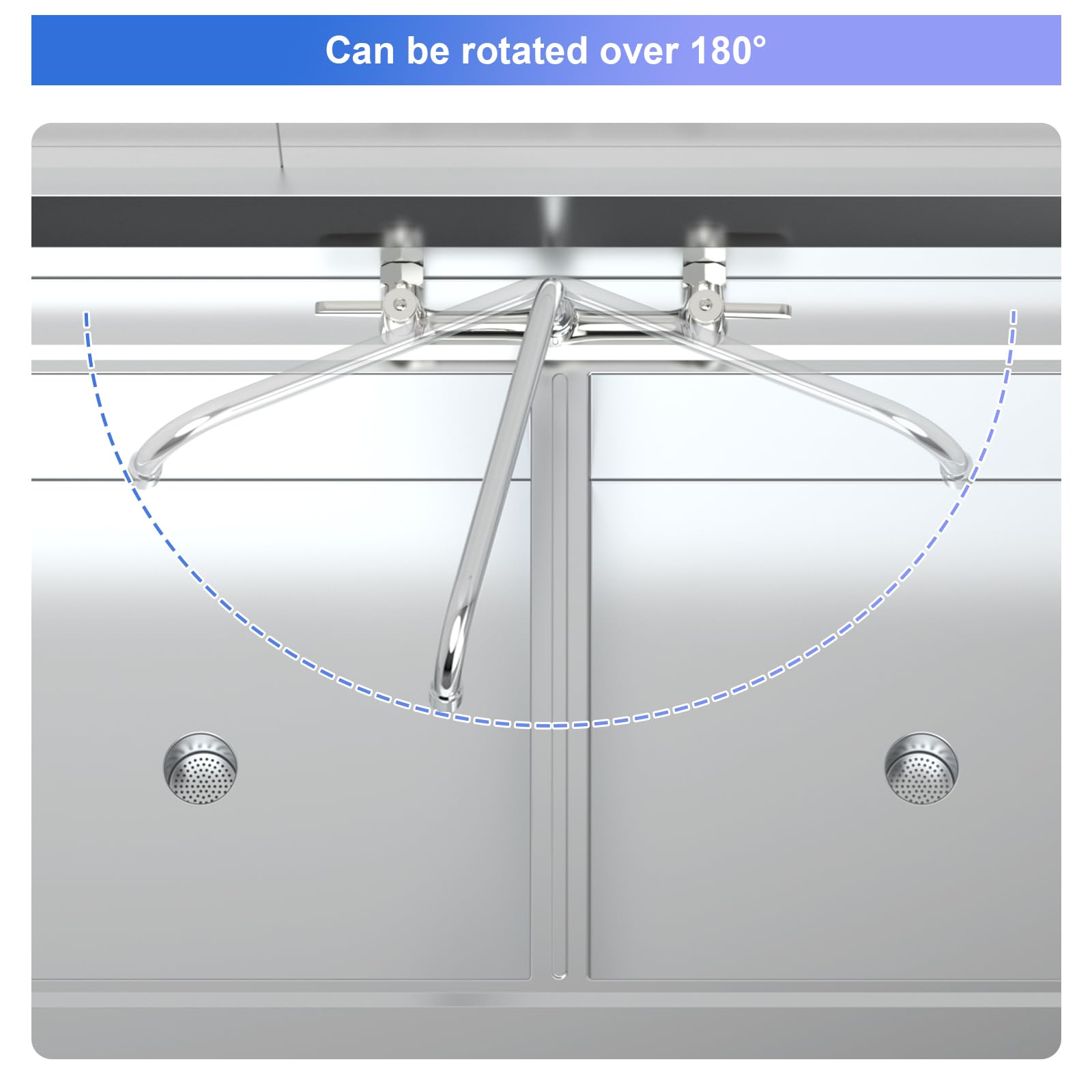 Gosifaca Commercial Sink Faucet Wall Mount With 12" Swivel Spout, Wall Mount Kitchen Faucet, Commercial Kitchen Faucet-8 Inch Center For Utility Sink And 2/3 Compartment Sink