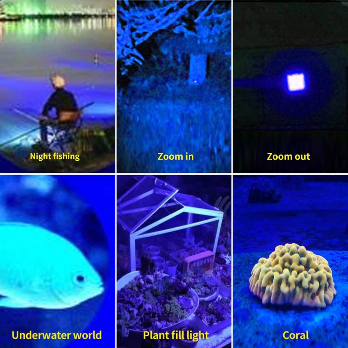 Yzyoe Rechargeable Black Light Flashlight Mini, Blue & Uv Black Light, 3 Modes