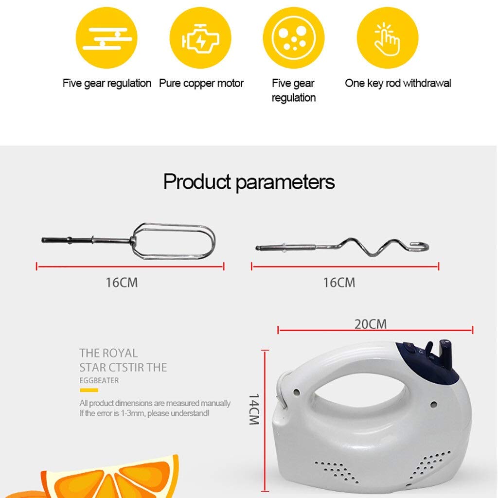 Efkerggjgtgtgjhpwelp Multifunctional Electric Hand-Held Blender, 5-Speed Cream Blender Kitchen Baking Tools