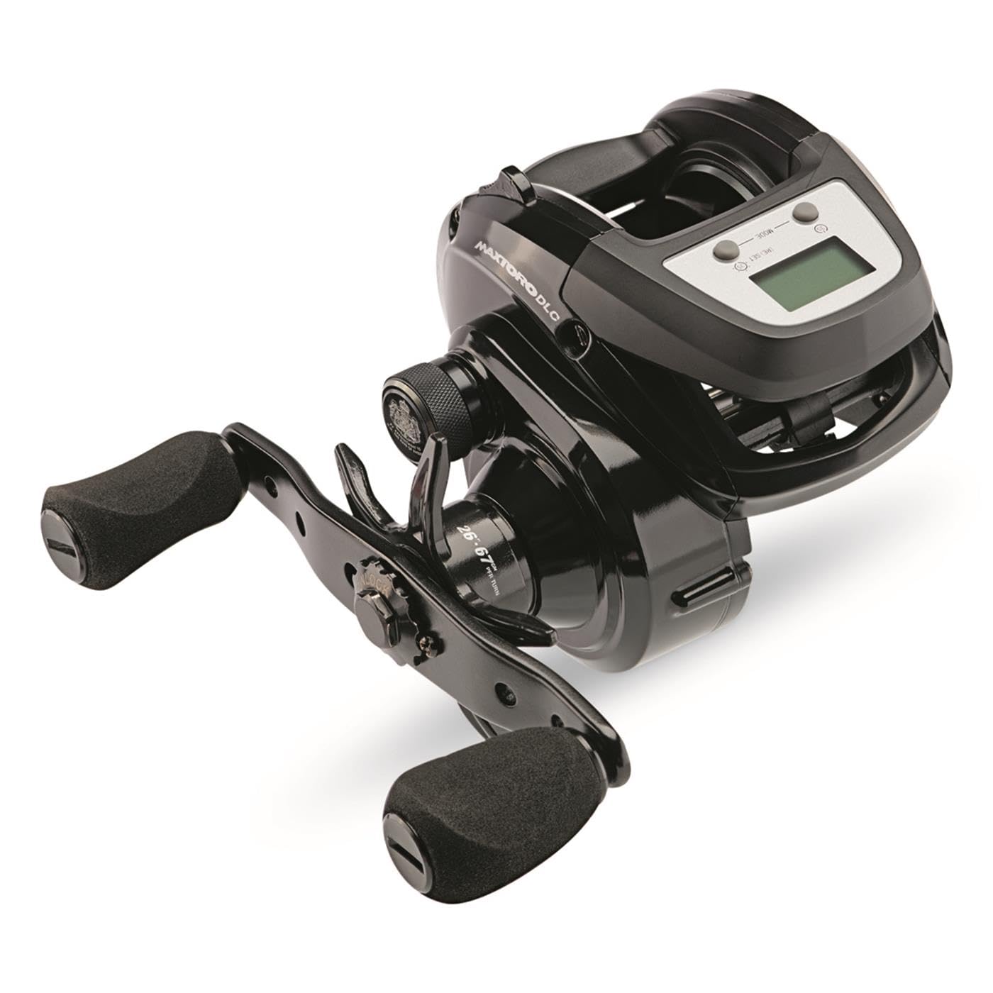 Abu Garcia Max Digital Line Counter Low Profile Baitcast Reel, Size 50Lp (1498728), Carbon Fiber Star Drag, Max Of 20Lb 9.0Kg, Durable, Lightweight And Strong,Black