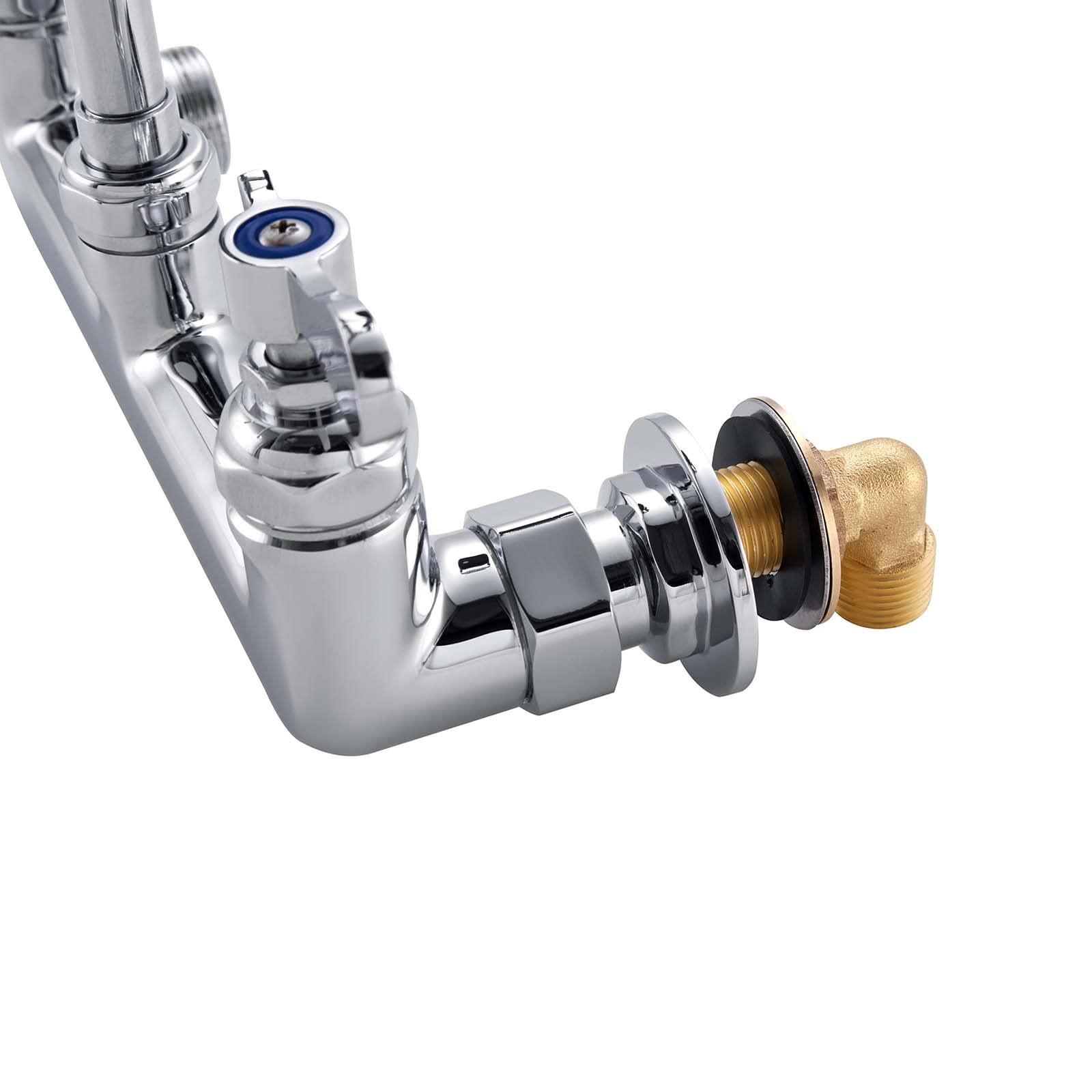 Aplwy Commercial Faucet Installation Kit, 1/2" Ips Male X 1/2" Ips Male Faucet Adapter, Backsplash Mount Set For Stainless Steel Commercial Kitchen Prep & Utility Sink - 2Pcs