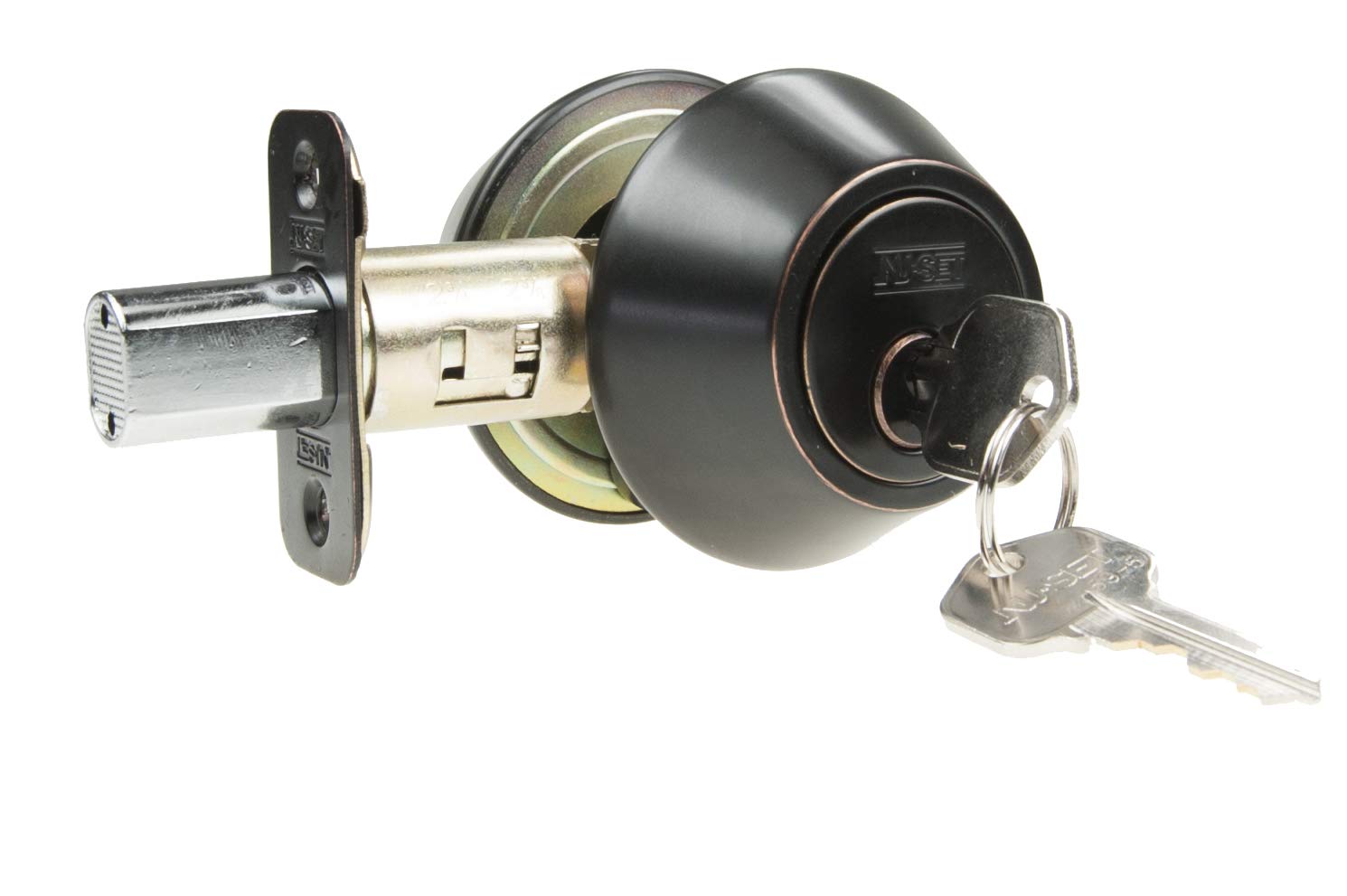 Nu-Set Double Cylinders Deadbolt Keyed Alike Lock, Oil Rubbed Bronze Finish, Key 1-Pack (75010B3Ka)