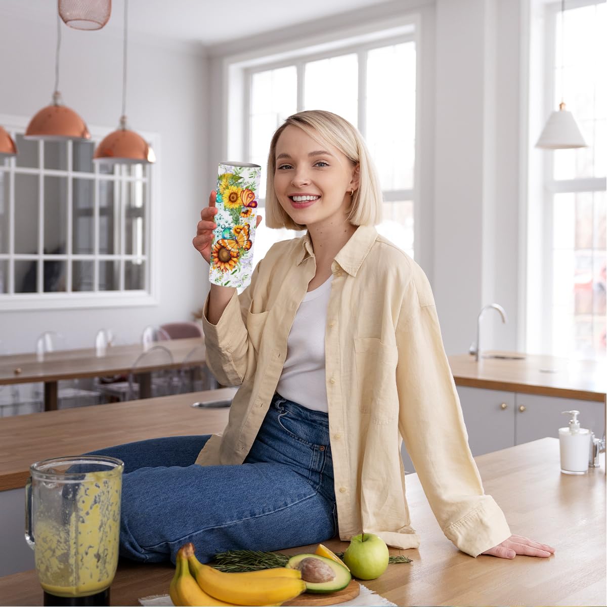 Coffee Tumbler, 20 Oz Tumbler, Insulated Coffee Mug With Lid, Skinny Stainless Steel Thermal Cup