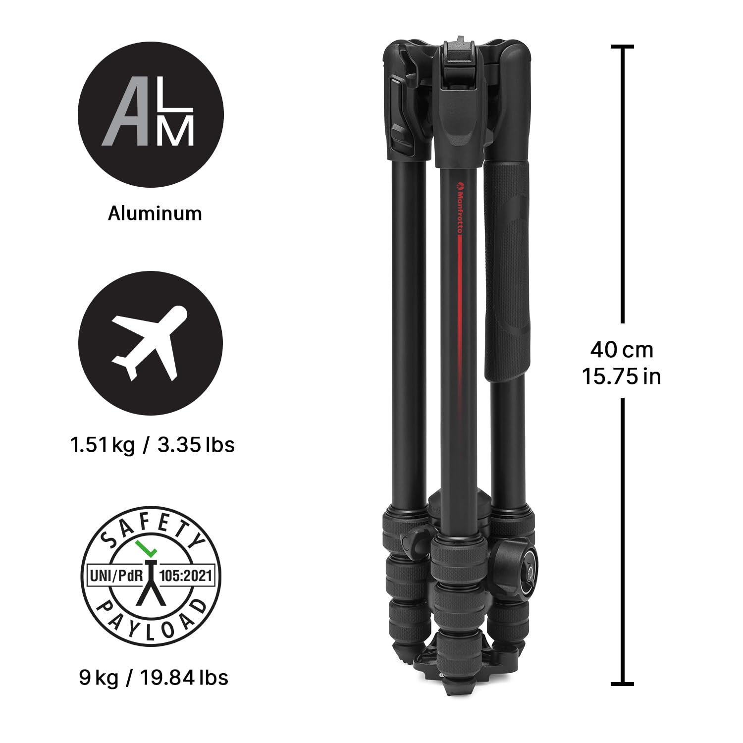 Manfrotto Be Advanced As, Camera Tripod, Twist Lock, Compatible With Arca-Swiss, Portableand Compact, Alumiium, Travel Tripod Kit, Ball Head, For Dslr, Mirrorless, Camera Accessories