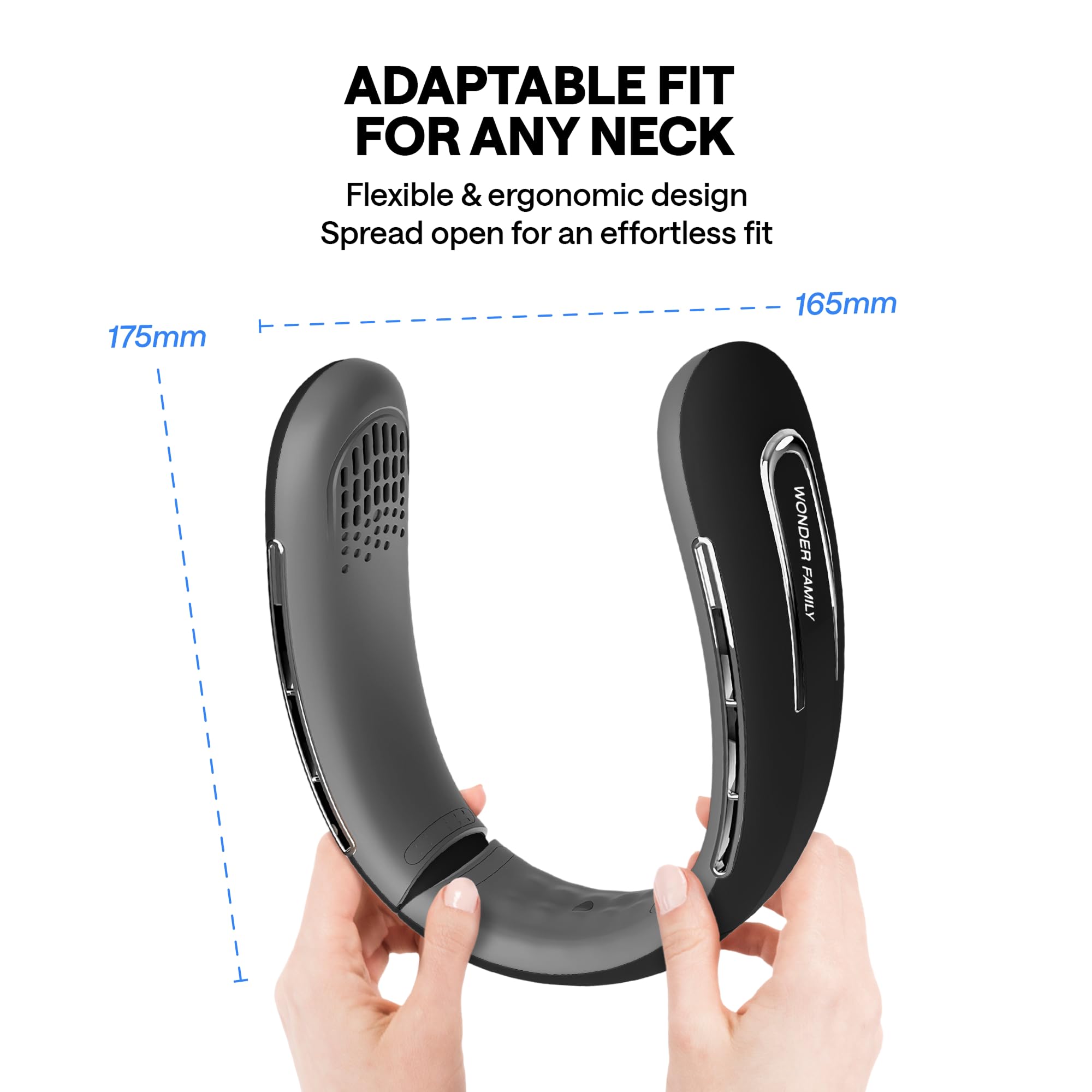 Rechargeable Neck Fan – Portable With 5 Speed Modes – Extended Package With Cooling Mask For Eyes