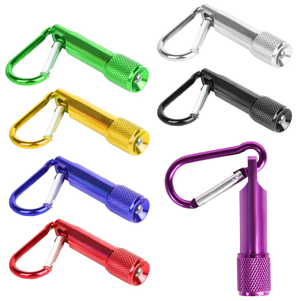 Proloso Mini Led Flashlight Keychains Portable Flashlight Keyring Carabiner Toys Bulk For Kids Party Favors Camping Hiking 15 Pcs