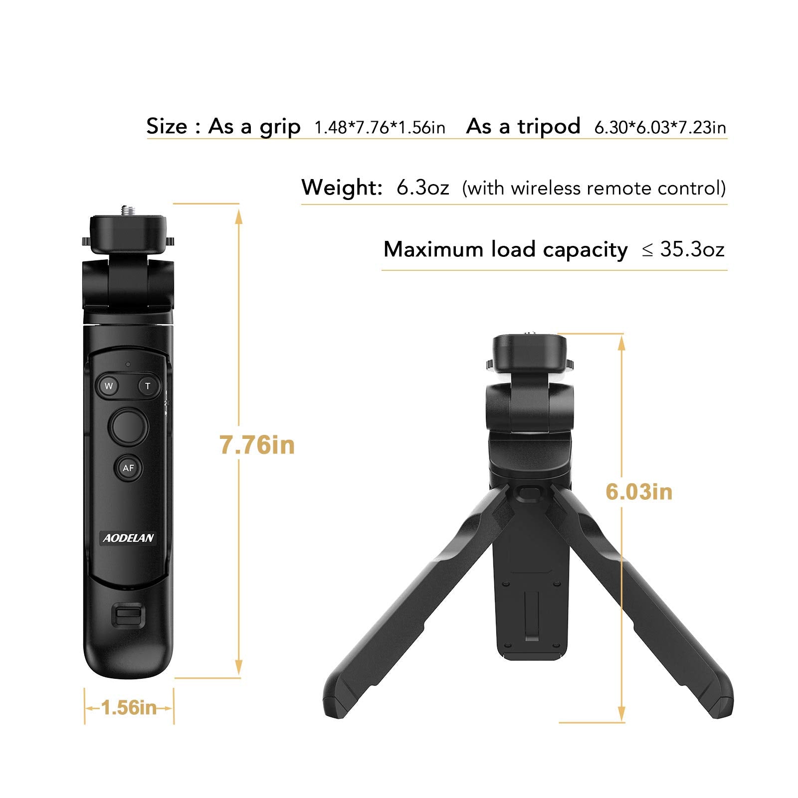 Aodelan Camera Shooting Grip, Handle Mini Tripod With Br-E1B Wireless Remote Shutter For Canon Eos R3 R Rp R5 R6 90D M50 Sl2 Powershot Sx70 Hs Cameras, Replaces Canon Hg-100Tbr