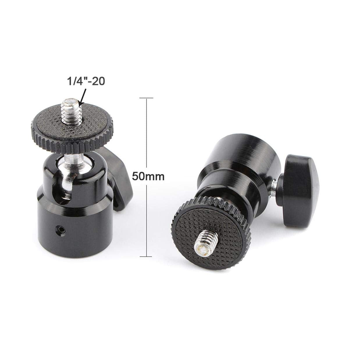 Camvate 360 Degree Swivel 1/4"-20 Mini Ball Head For Dslr Cameras Tripods Monopods Light Stand (2 Pieses) - 1817