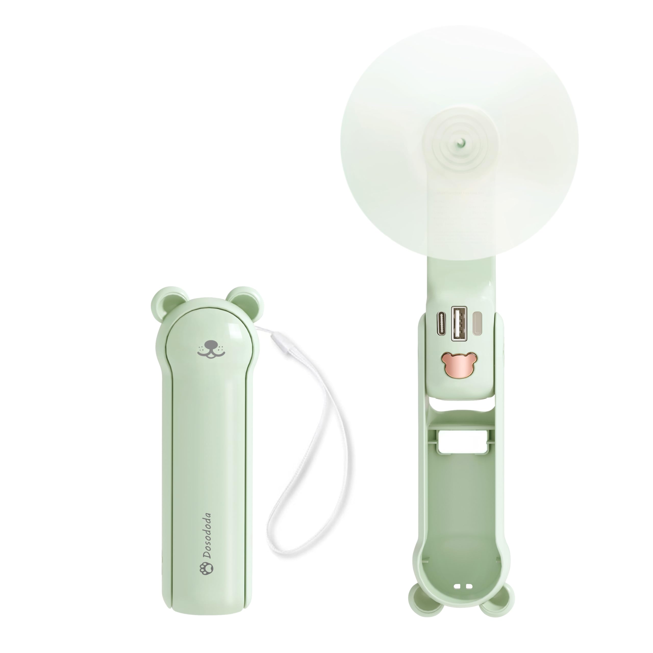 3-in-1 portable handheld fan with power bank and flashlight for travel and camping Koospark