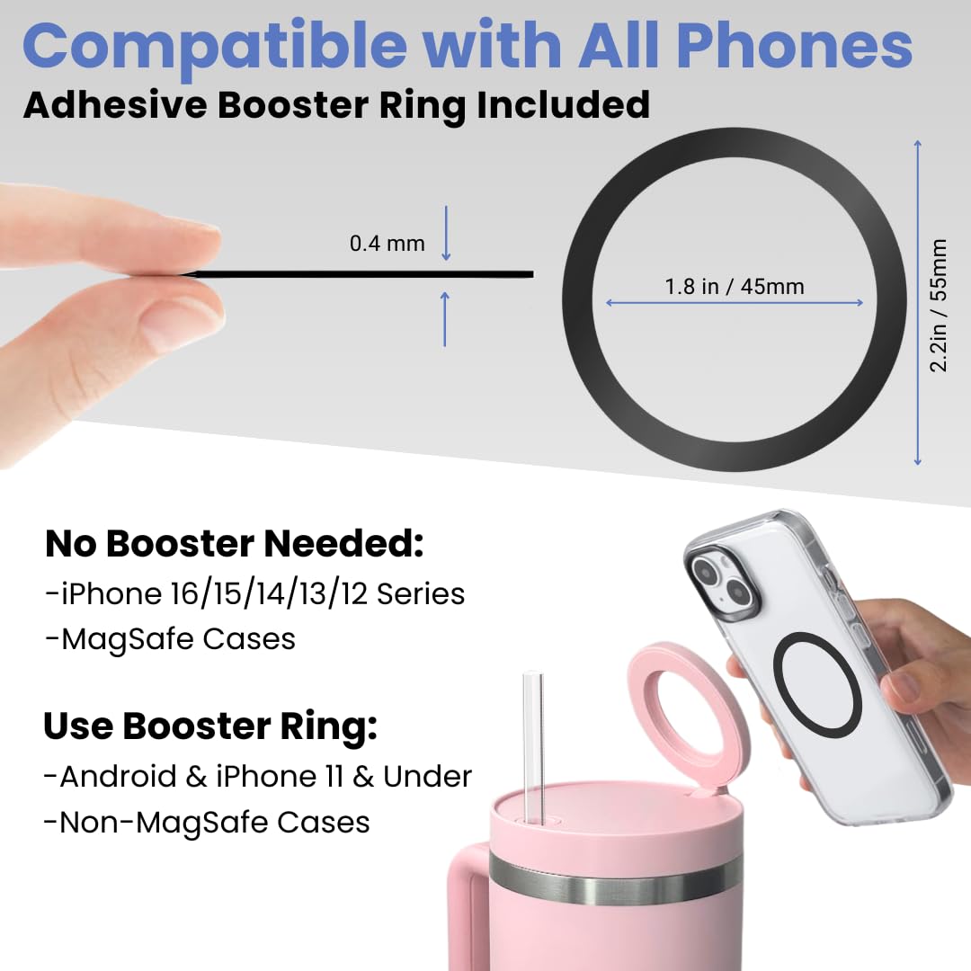 Water Bottle Phone Holder Compatible With Magsafe Insulated Cup With Handle And Straw