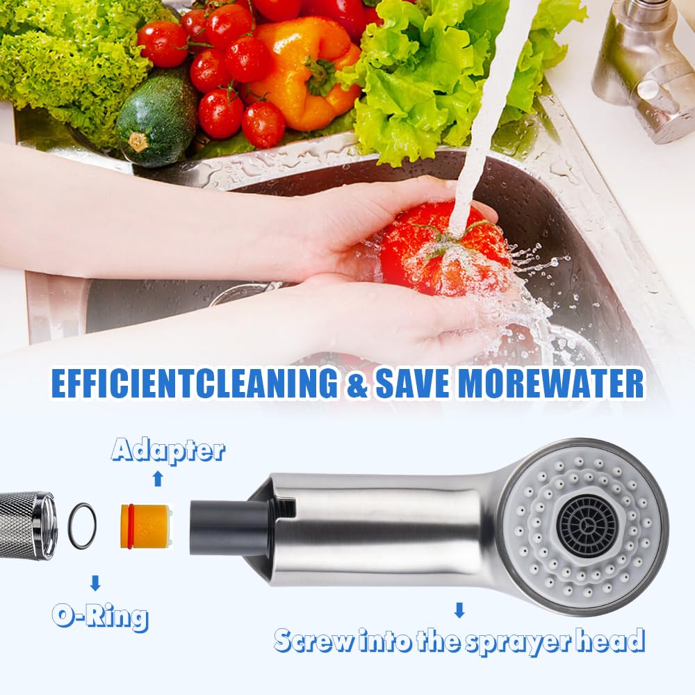 Hansengroyi Pull Out Spray Head For Grohe Kitchen Faucet Parts 46312Sd0/46298Sd0, Pull Out Spray Head, Faucet Head Replacement - Realsteel