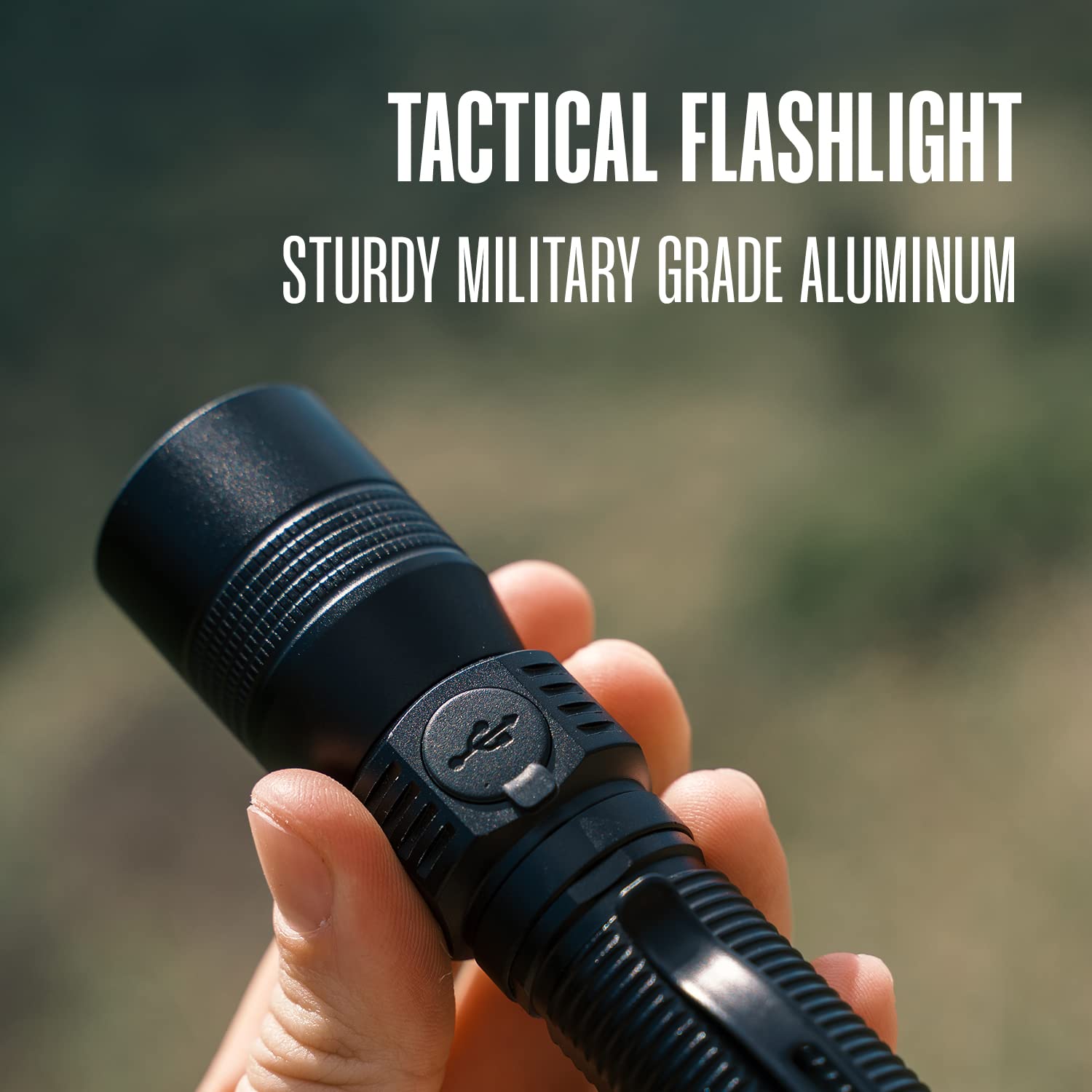 Hayvenhurst Led Flashlight - Edc Flashlight - Utility Flashlight - 3 In 1 Lightweight, Compact And Rechargeable Pocket Flashlight With Lavish Black Body For Emergency Power Outage