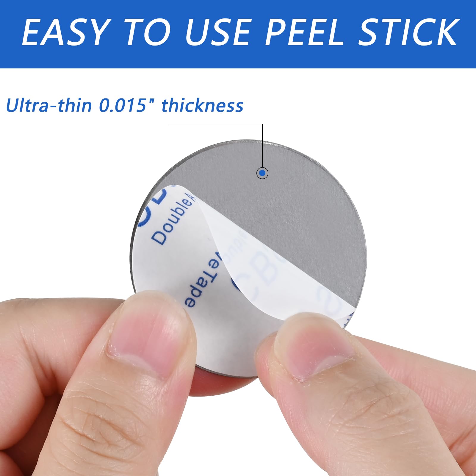 Zyaotwqz Phone Magnets - Universal Metal Plates, 2 Rectangular And 2 Round With Adhesive, Car Magnets (Silver)