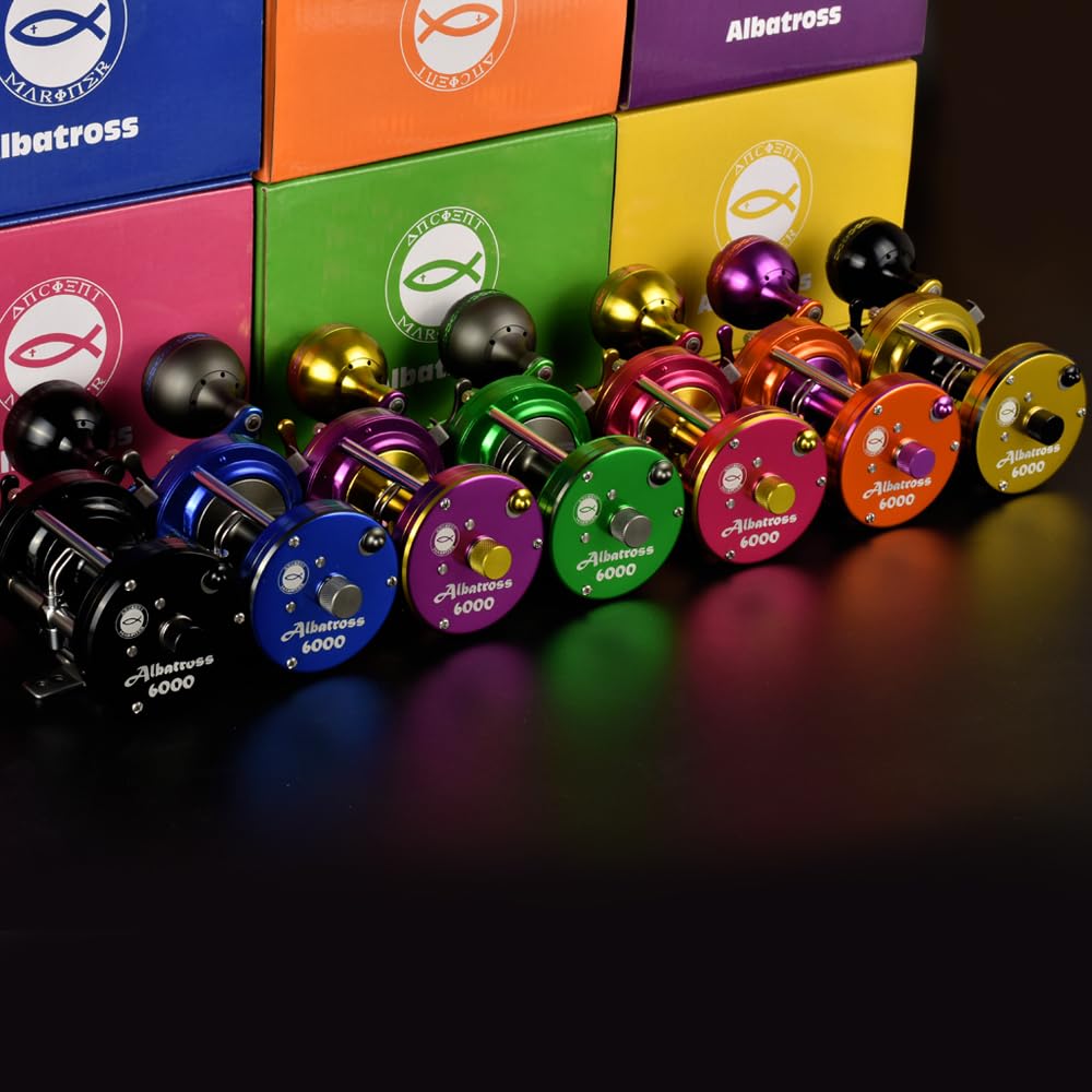 Ancient Mariner Albatross 6000 Catfish Reels, Conventional Round Baitcasting Reel