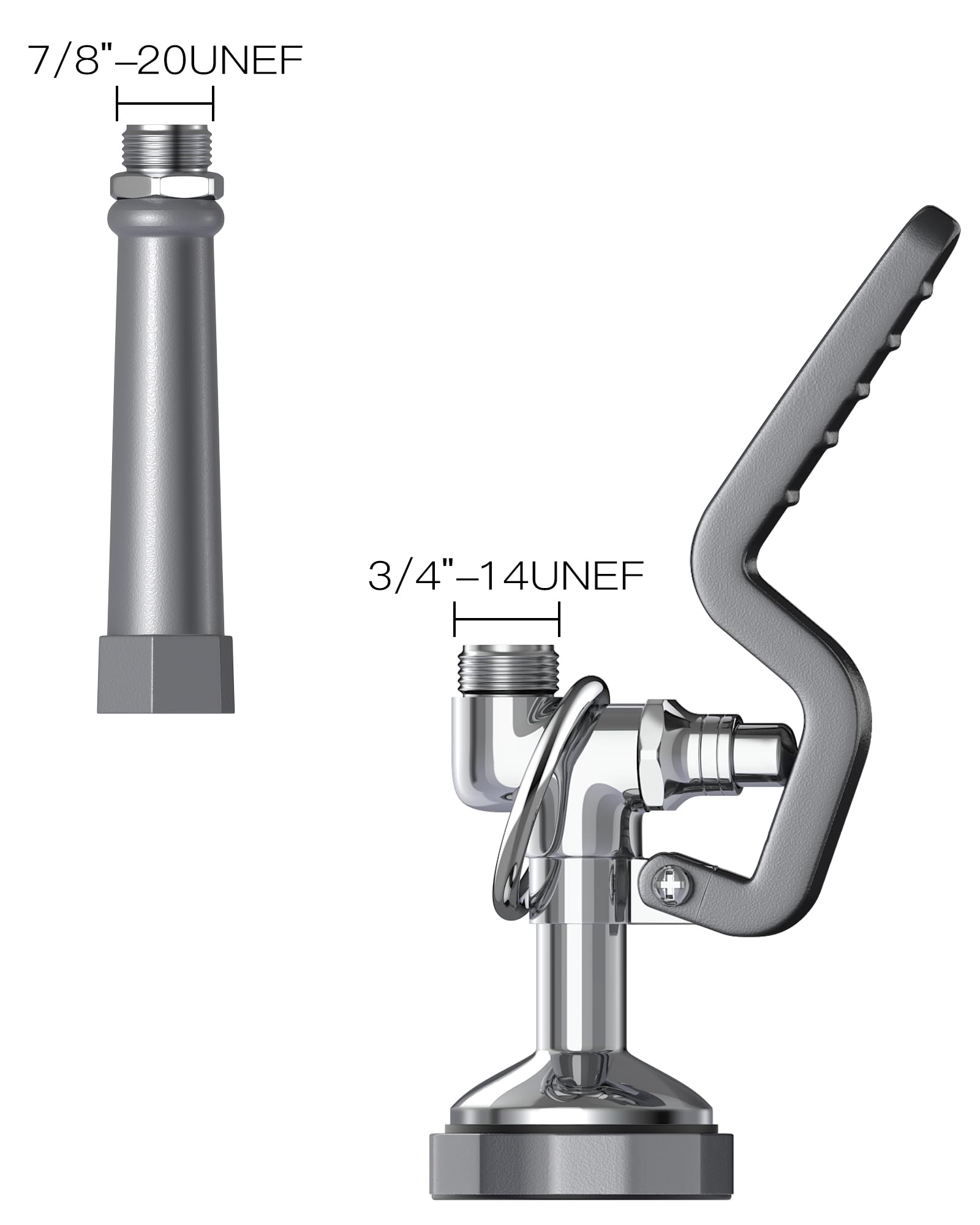 Gosifaca Commercial Sink Sprayer Pre Rinse Sprayer With Ergonomic Handle 1.42Gpm Dish Spray Nozzle Spray Valve,Polished Chrome Finished Commercial Faucet Parts For Kitchen Sink(Gray)