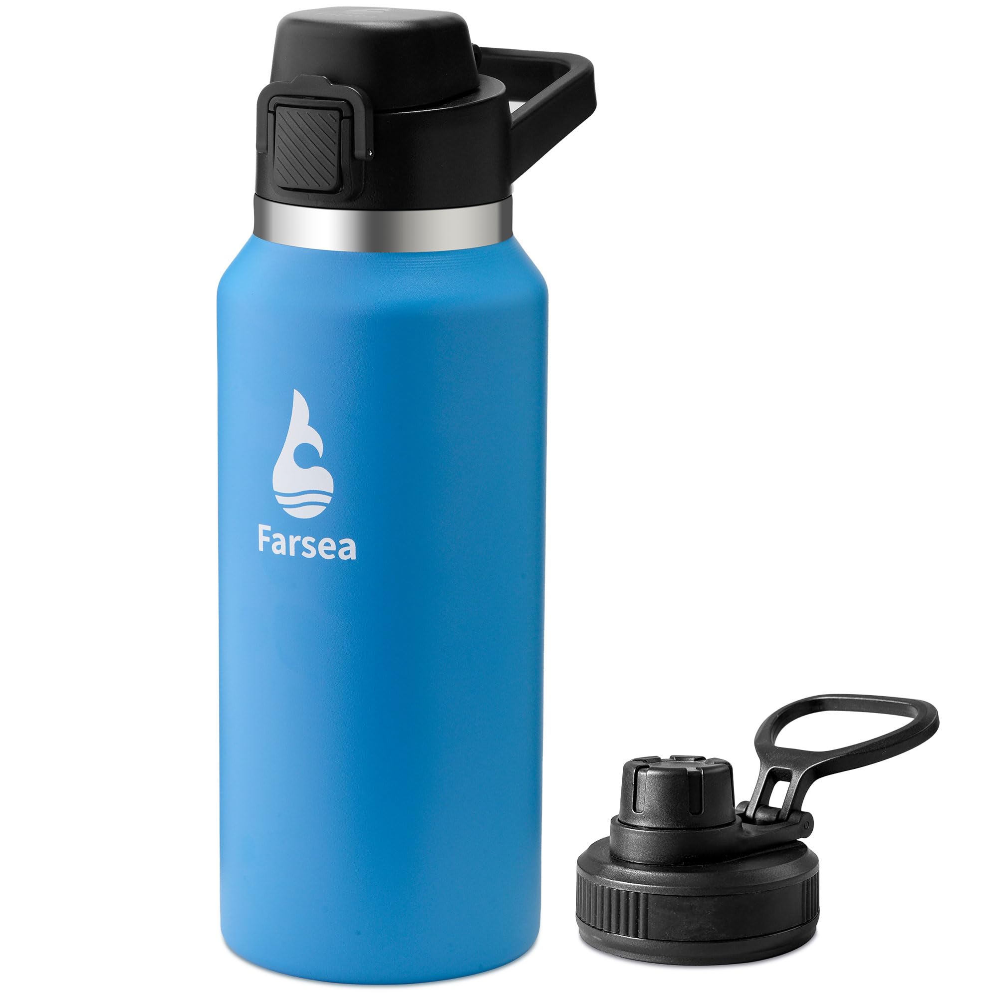 Farsea Insulated Water Bottle, Leak Proof Locking Lid With Soft Silicone Spout, Stainless Steel