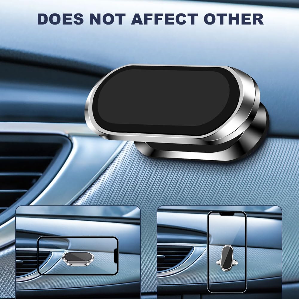 Axfee Magnetic Phone Holder For Car, 【 8X Magnets】 Strong Car Mount, 360° Adjustable Car Phone Holder Mount, Dashboard Car Mount Compatible With Samsung Iphone Etc All Smartphones (2 Pack)