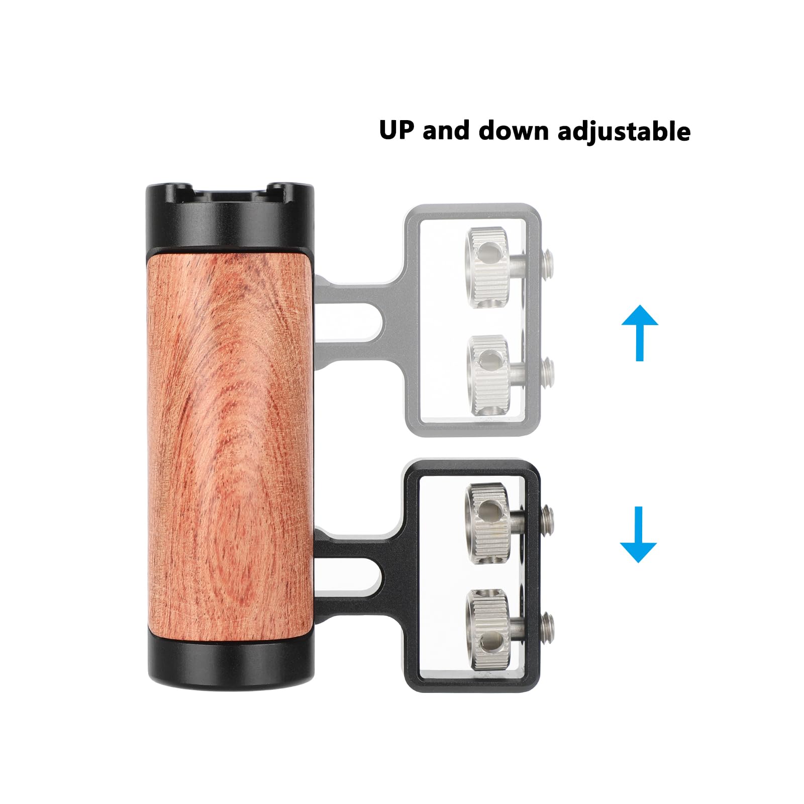 Camvate Wood Side Handle Grip With Dual 1/4"-20 Screw Mount - 3516