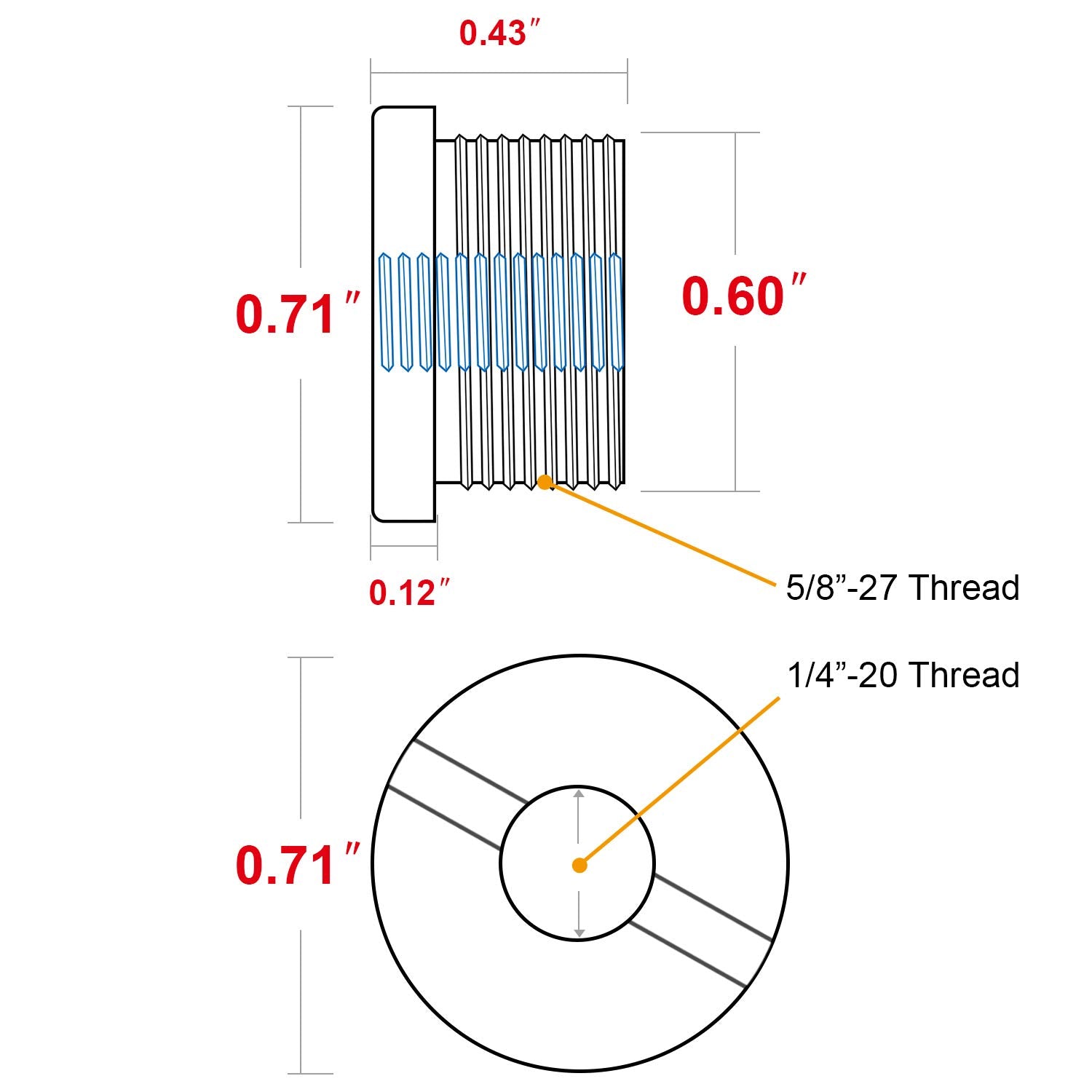 Anwenk Mic Stand Adapter 5/8 To 1/4 Adapter Male To Female Mic Screw Adapter Microphone Stand Adapter Camera Tripod Microphone Accessory For Tripod Stand/Mic Microphone Stand Mount,2Pack