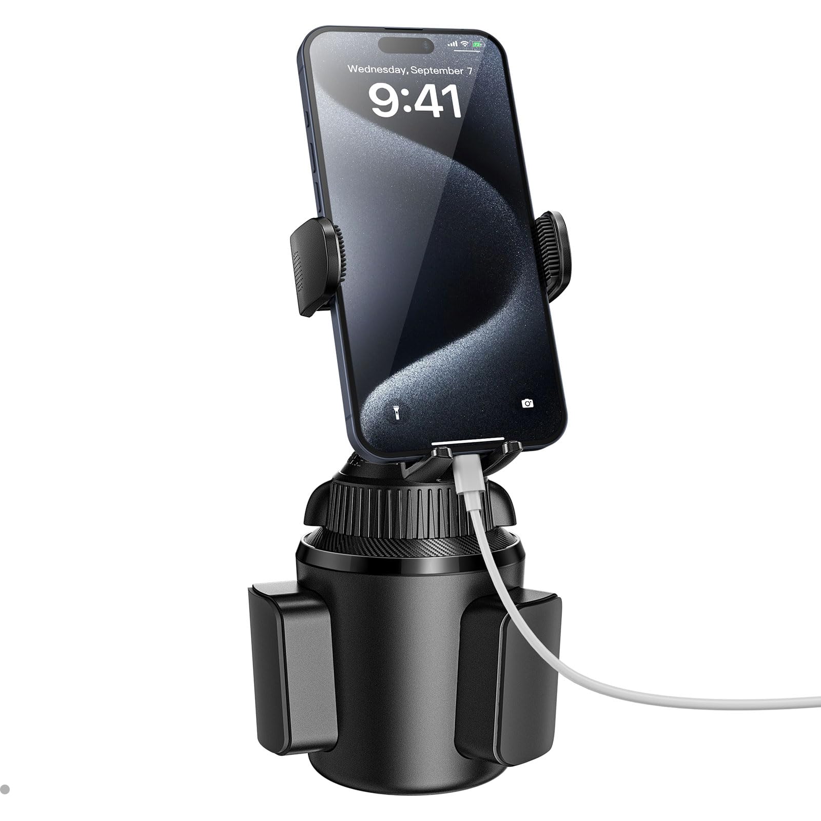 Apps2Car Universal Car Cup Phone Holder Quick Extension Long Arm 360° Swivel Adjustable For Iphone, Samsung, Google, And All Smartphones Stable & No Shake Design