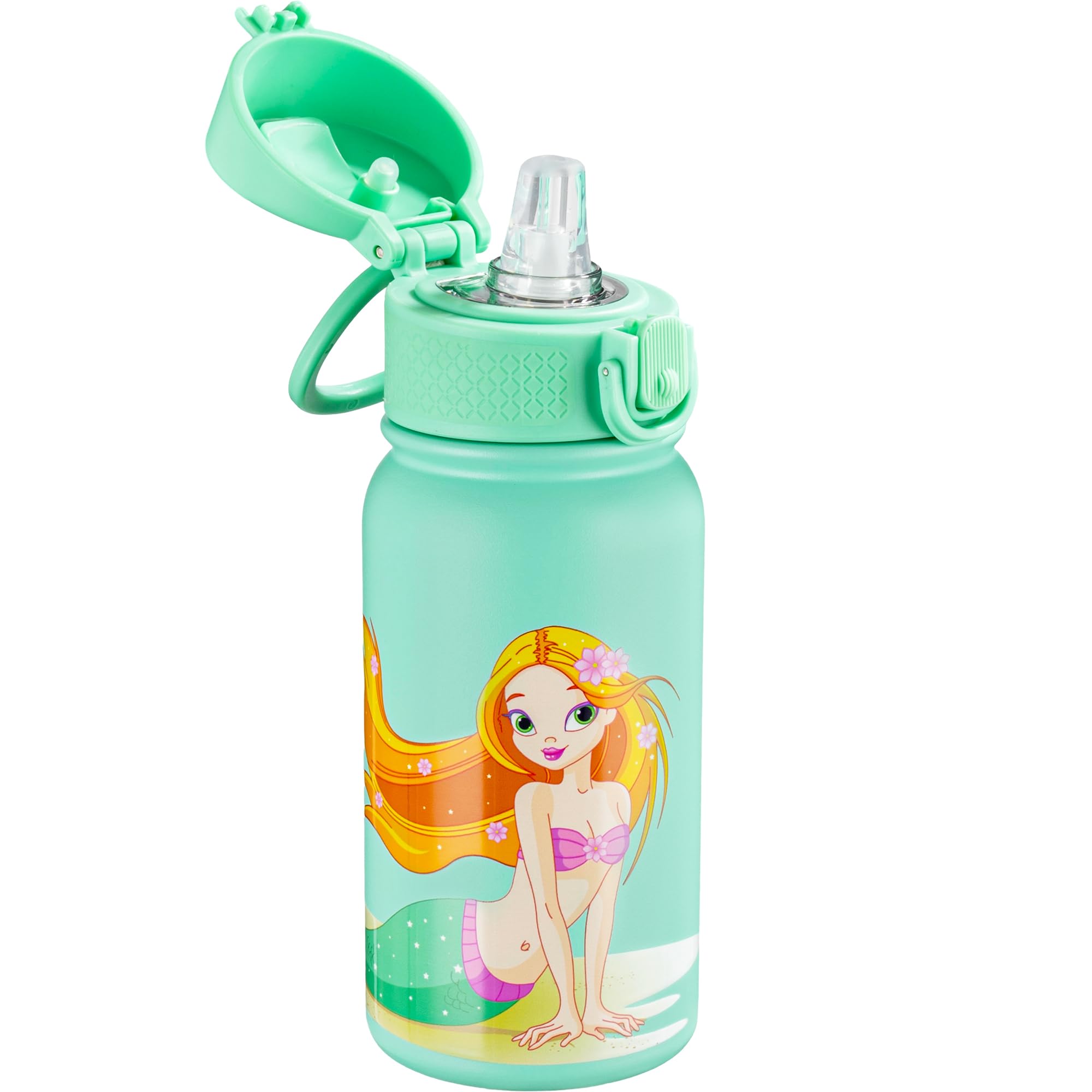 Oldley 12Oz Water Bottle, Stainless Steel Insulated Water Bottle For Kids, With Straws Leak-Proof