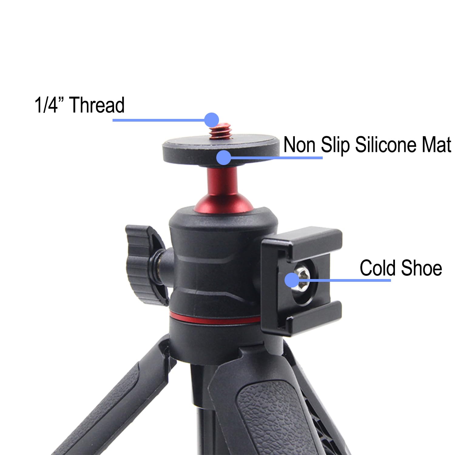 Anntery Camera Tripod Flexible For Mini Desktop Table Tripod Extendable Handle Selfie Stick Hot Shoe Mount Remote Shutter Kits For Sony,Canon,Nikon,Fujifilm,Panasonic,Black-A028