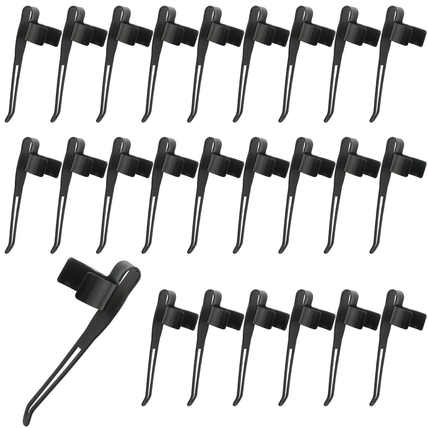 Itrolle Flashlight Pocket Clip 25Pcs Flashlight Pocket Black Stainless Steel Pocket Clips Without Hole Penlight Replacement Parts For Flashlights Keychain Lights