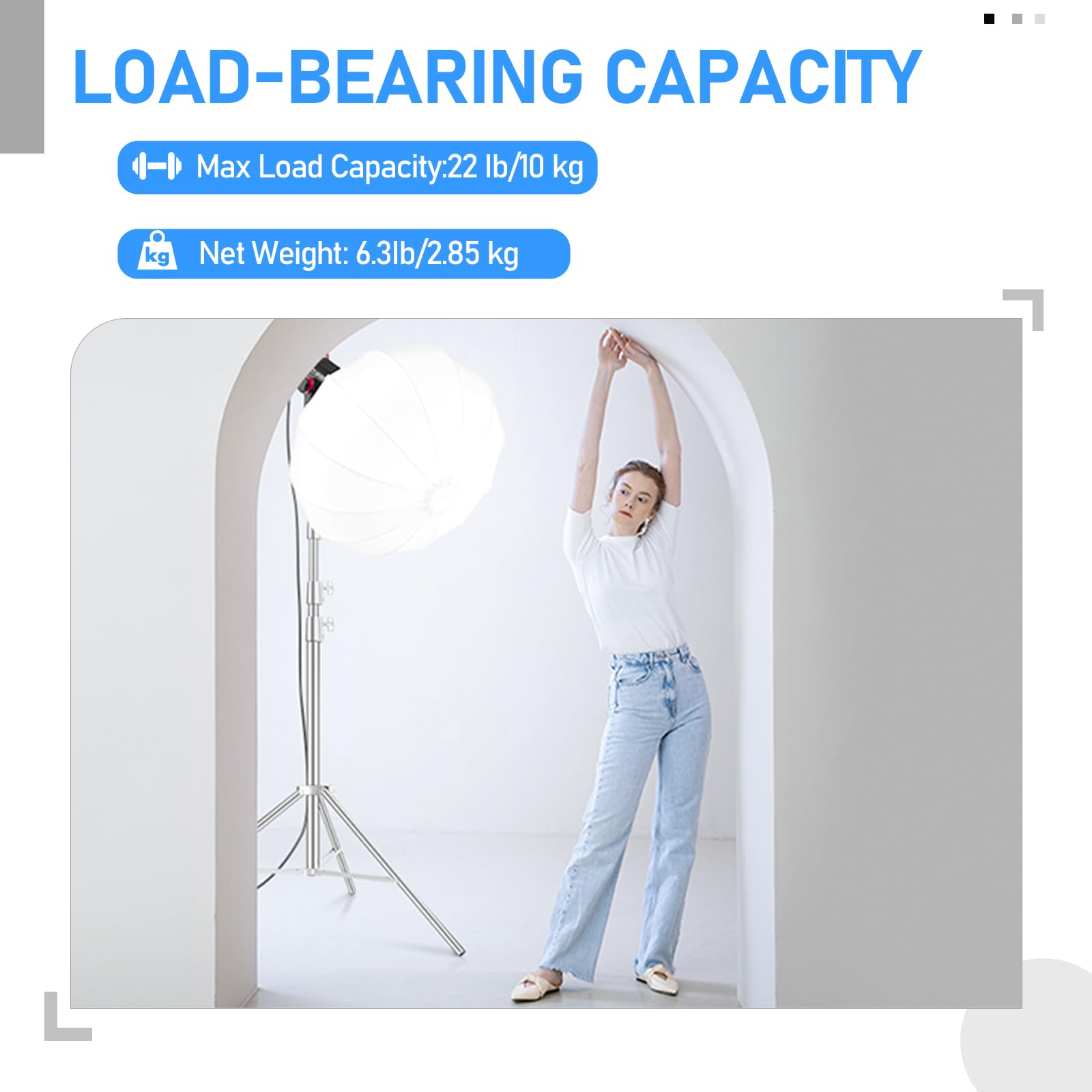 Ambitful Stainless Steel Photography Light Stand,13.1Ft/4M Spring Cushioned Heavy Duty Tripod Stand With 1/4” To 3/8” Screw Adapter For Strobe,Led Video Light,Ring Light, Monolight, Softbox