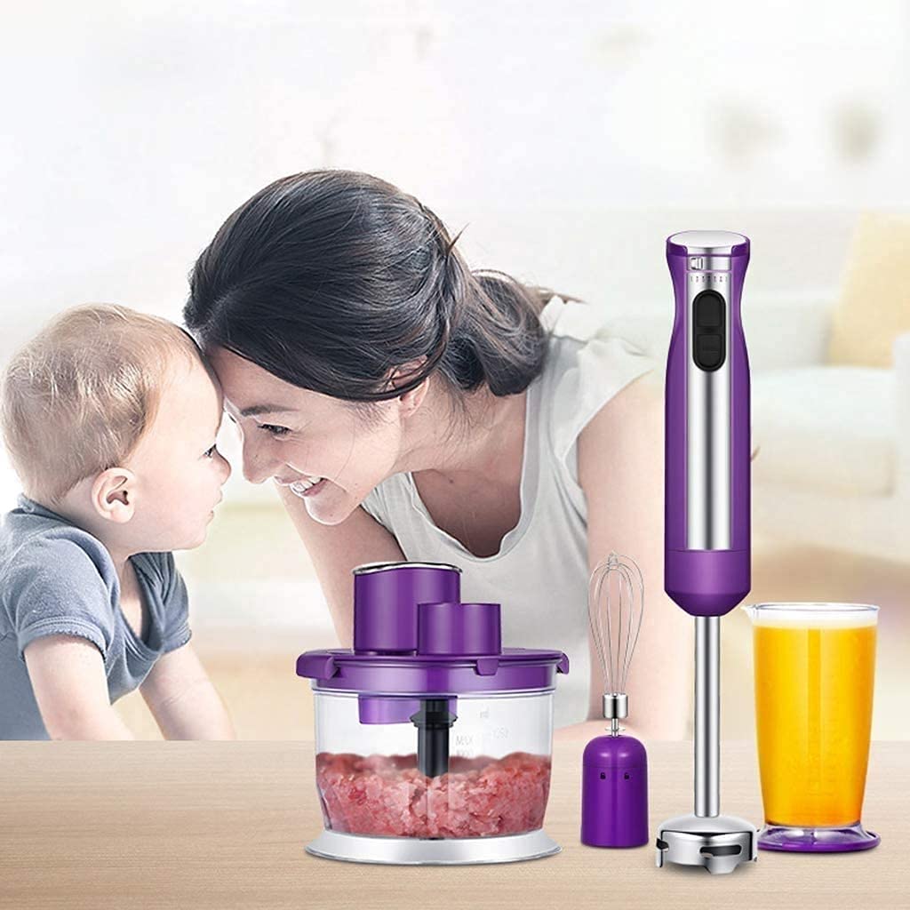 Kaabeto Multifunction Hand Blender, 3-In-1 Stainless Steel Stick Hand-Held Blender Set Continuously Variable Speeds With Food Chopper, Beaker, Egg Whisk, 600W