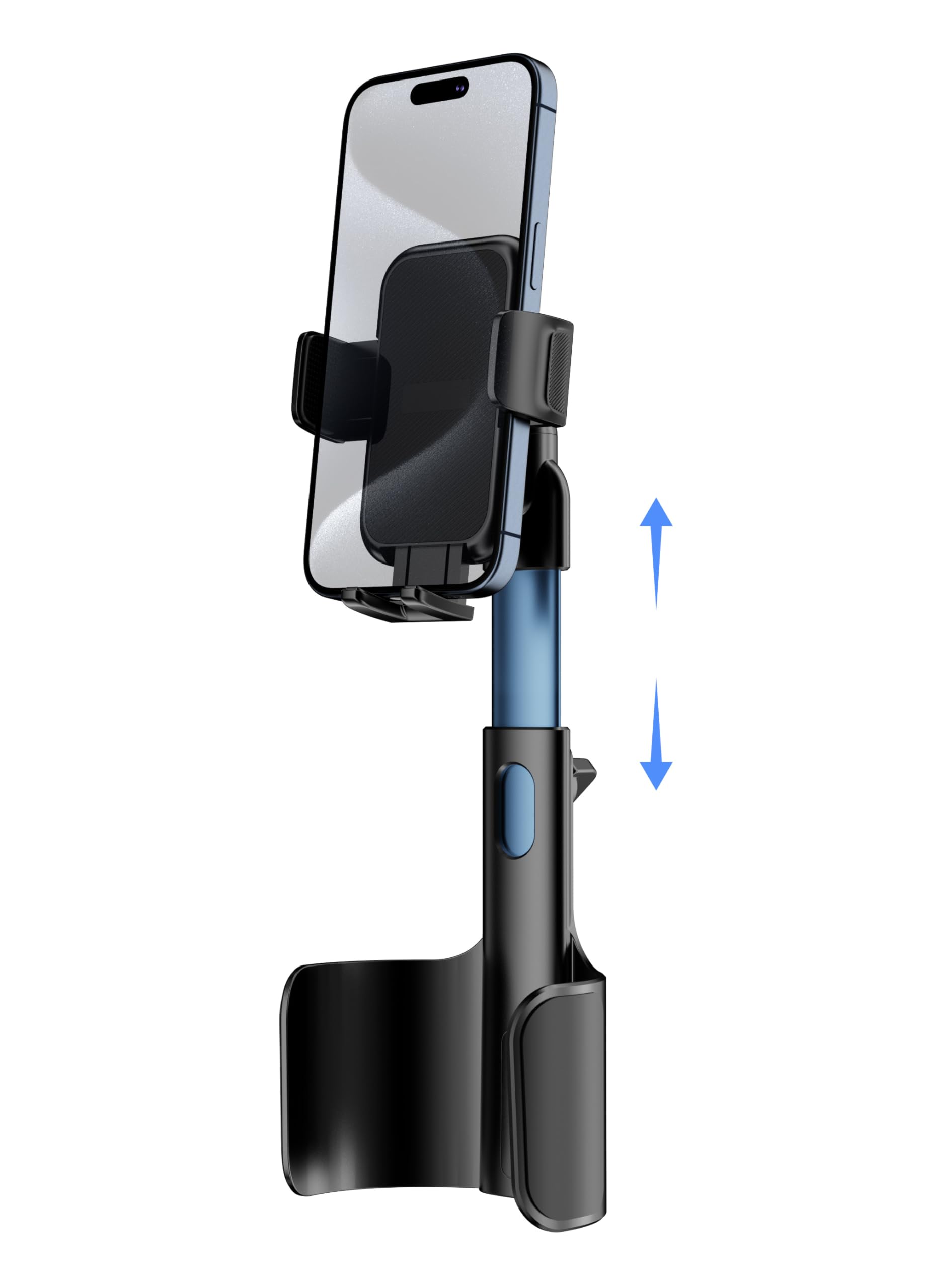 Tryone Cup Phone Holder Mount For Car: Aluminum Adjustable Rod Cell Phone Cup Holder Stand For Auto Truck Suv Compatible With Iphone & Samsung & All 4.0-7.0 Inches Smartphone