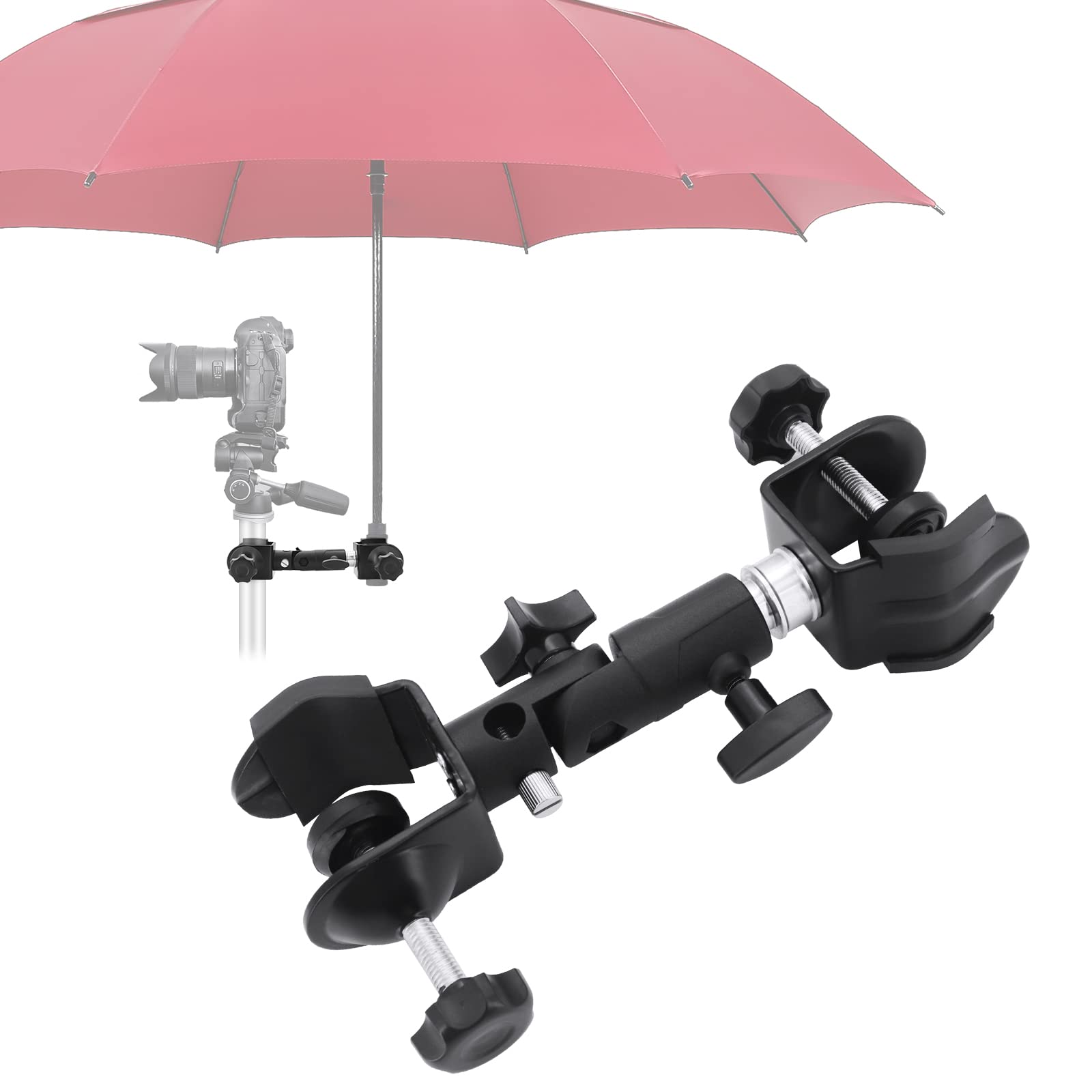 Hooshion Metal Tripod Umbrella Holder - Outdoor Camera Umbrella Holder With Metal Clip Bracket Stand Clamp For Photography