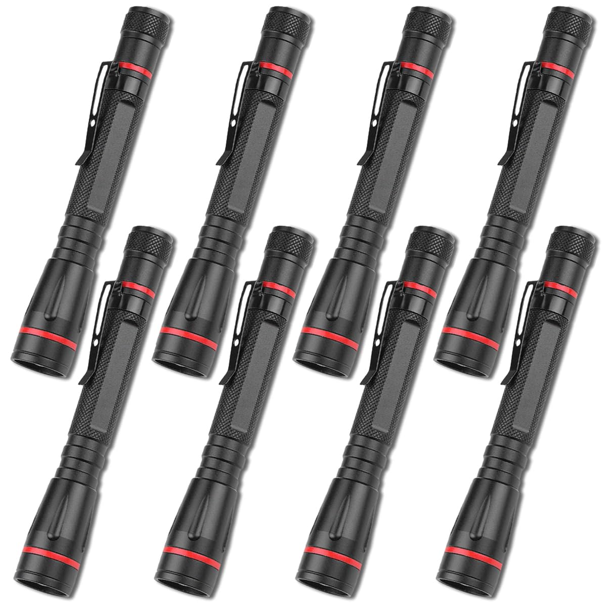 Mviocs Led Flashlights (8 Pack), High Lumens Led Pocket Pen Light Penlight With 3 Modes, Small Flashlight, Zoomable, Powerful And Bright For Outdoor, Emergency Use