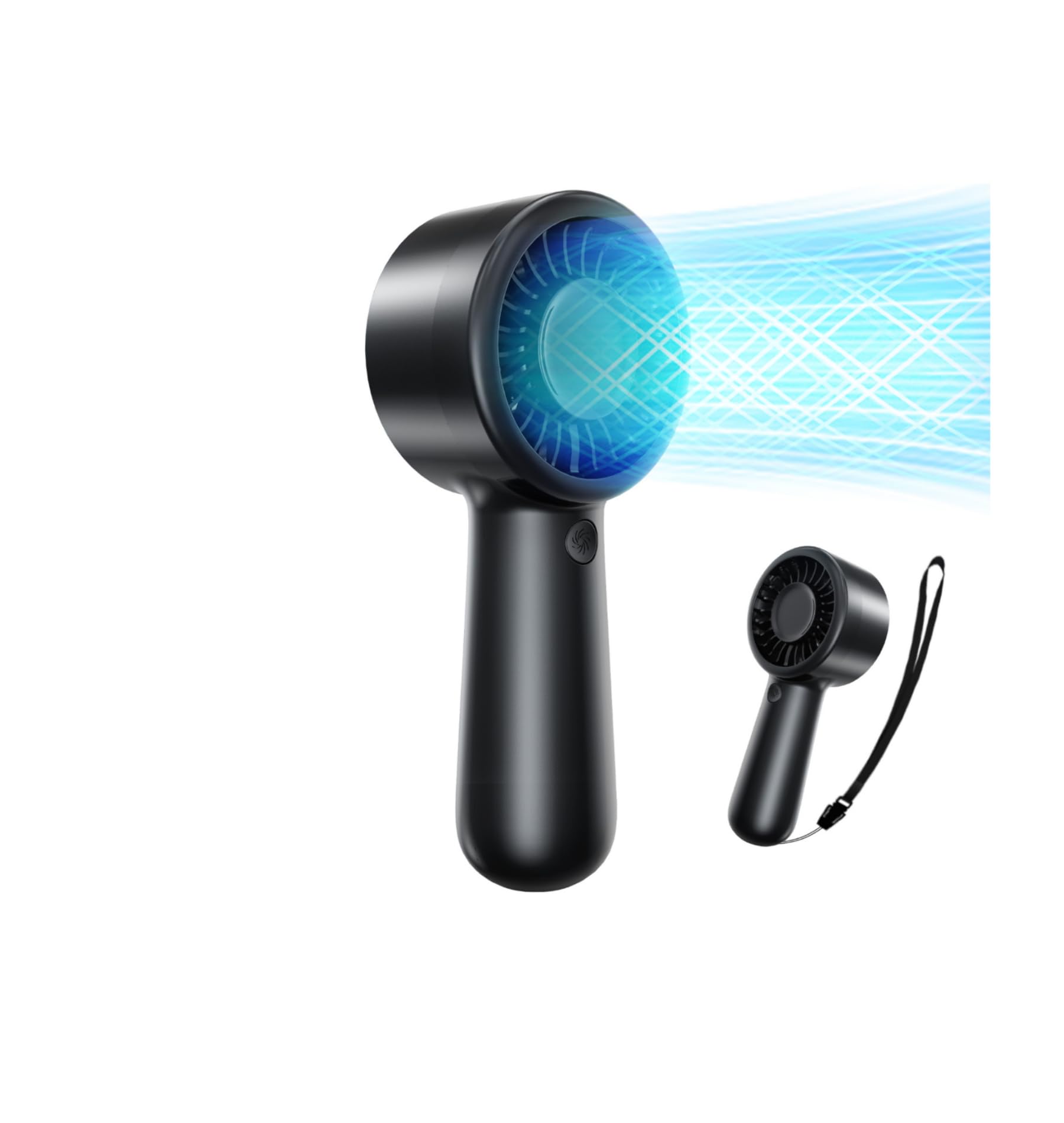 Portable Handheld Fan - Personal Hand Held Turbo Fan, Usb-C Rechargeable Battery, 5-Speed Settings - Koospark