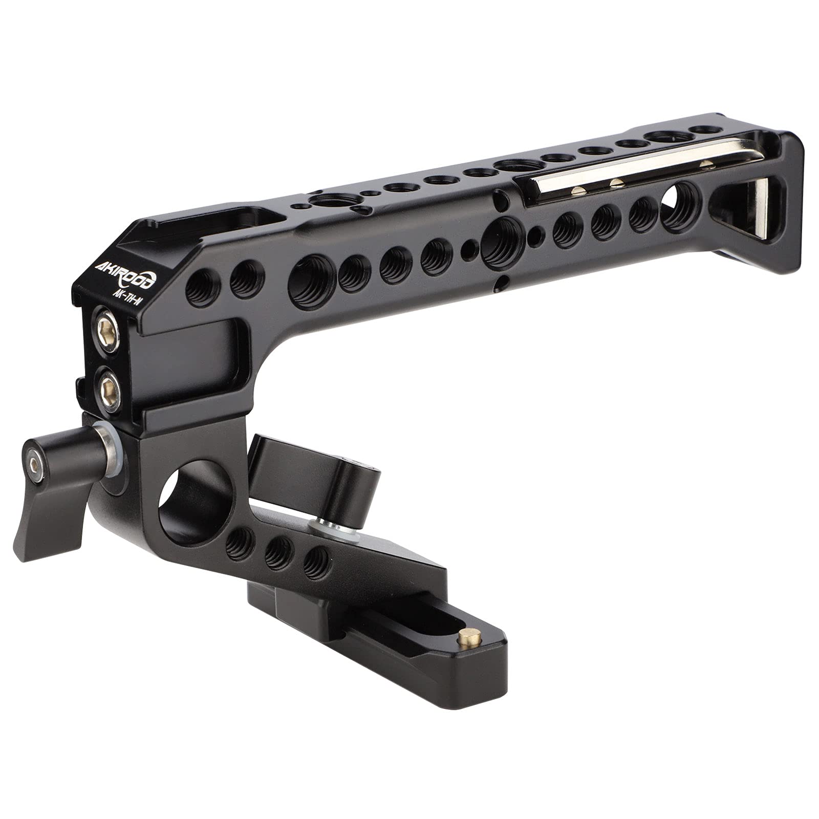 Akirood Top Handle Grip For Nato Rail Standard,Universal Video Stabilizing Rig For Microphone, Led Light, Monitor, Easy Low Angle Shots