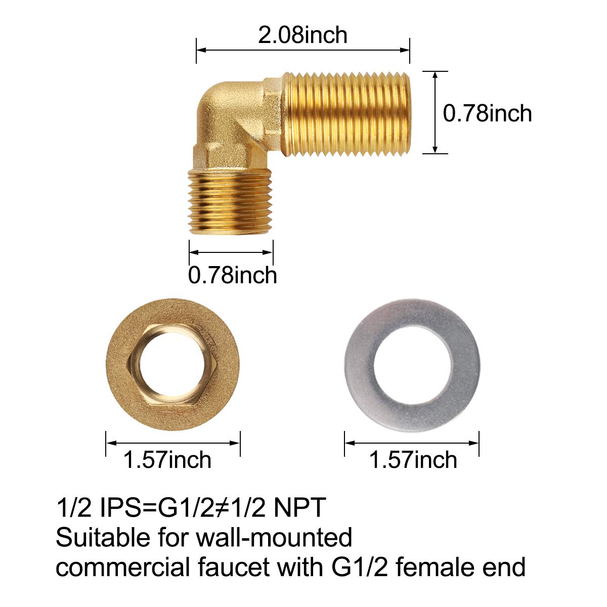 Kwode Commercial Faucet Installation Kit, Wall Mounting Installation Kit For Wall Mount Commercial Kitchen Sink Faucet Backsplash Mount Set On Stainless Compartment Prep & Utility Sink