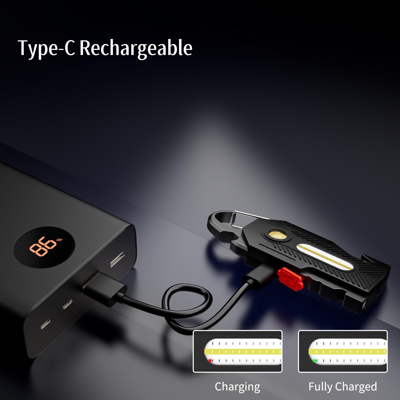 Aropeen Small Flashlight Rechargeable, 6 Lighting Modes Bright Mini Pocket Light, Keychain Flashlight Multifunctional, Keychain Work Lights Powerful For Camping Fishing Hiking Emergency