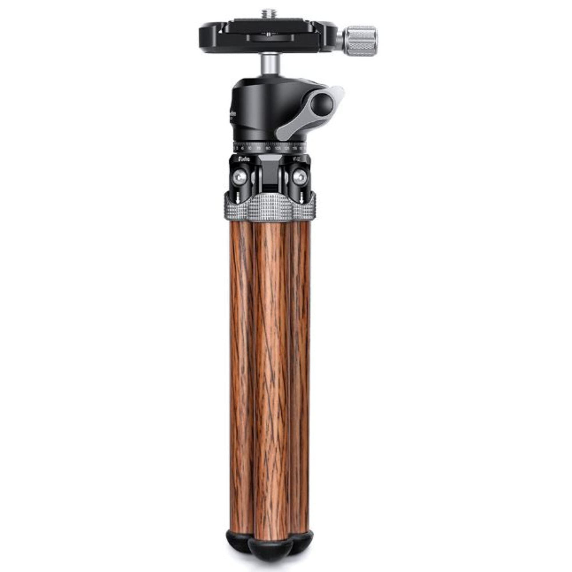 Leofoto Mt-02C+Lh-22 Carbon Fiber Mini Travel Tabletop Tripod With Ball Head Kit (Wood)
