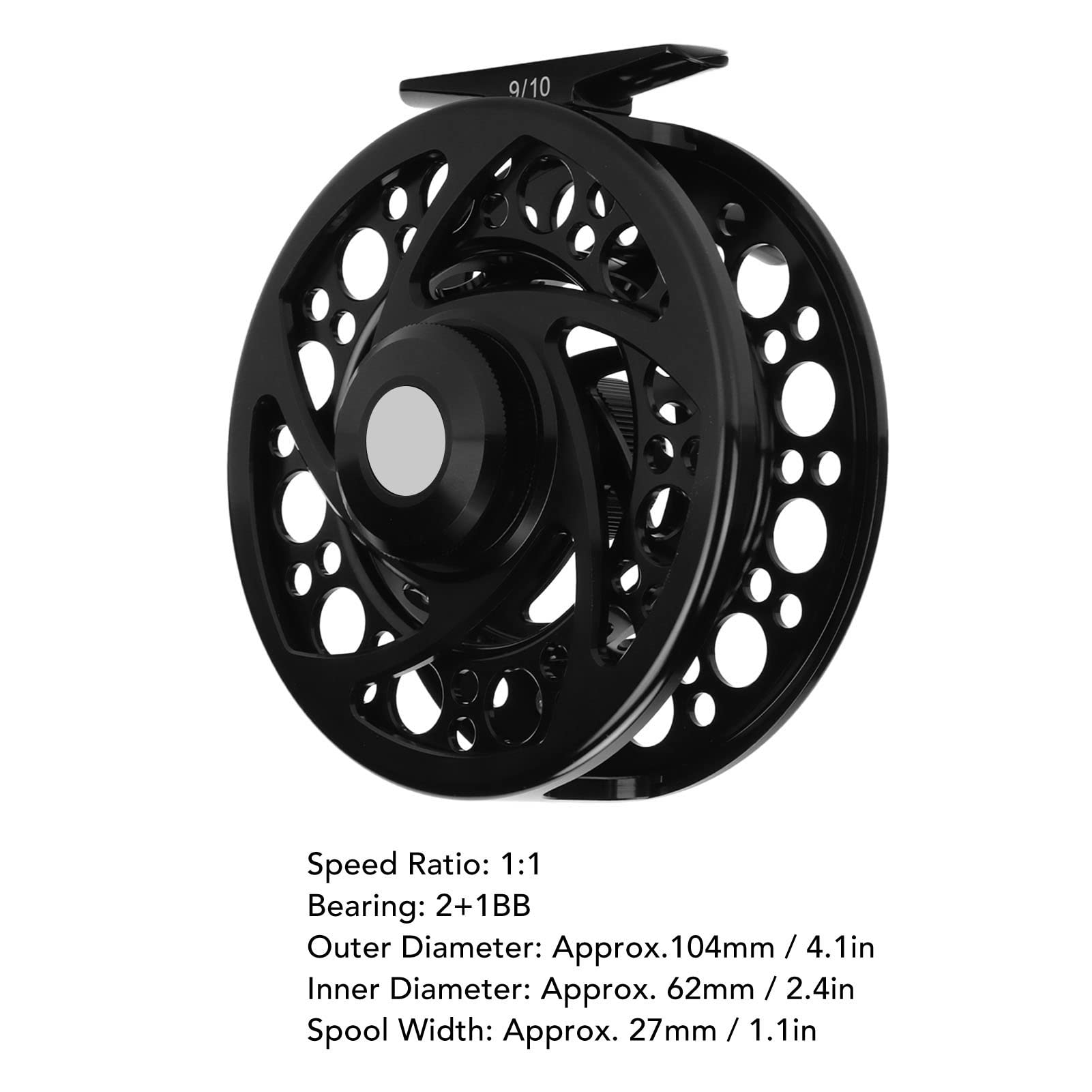 Herchr 9/10 Fly Fishing Reel, Full Metal Fly Reel Fishing Gear Tackle With Cnc Machined Aluminum Alloy Body For Fishing Enthusiast