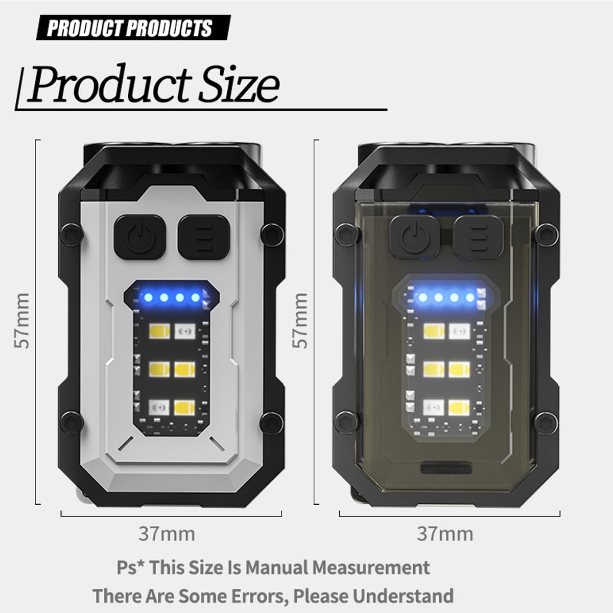 Yugfmor Rechargeable Keychain Flashlight With Type-C Fast Charging,Mini Utility Flashlight 750Mah ,Magnetic Base Dual Switches, Waterproof Pocket Light For Camping Edc Emergency (Black)