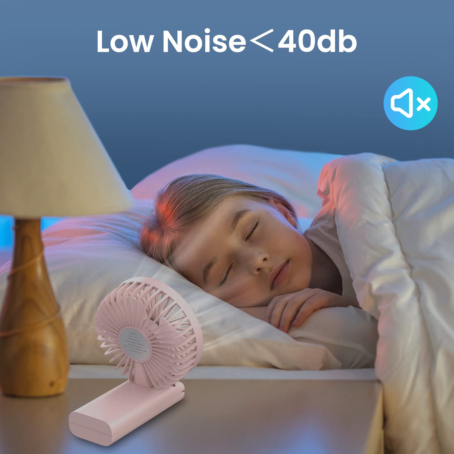 Handheld Portable Fan With Usb Rechargeable Battery, 3 Adjustable Speed Personal Desk Table Fan