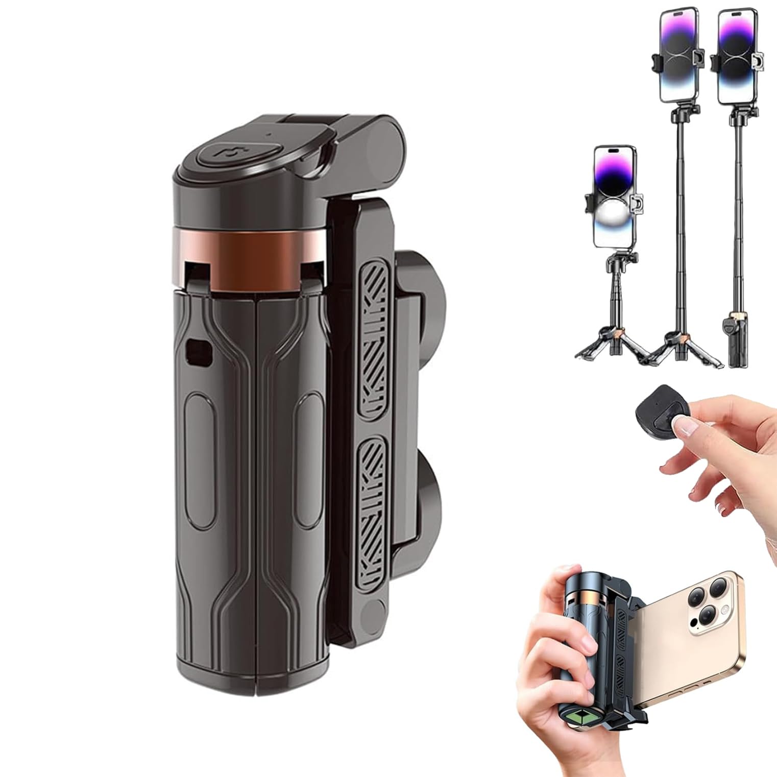 Zcnandg Pocketflex Mini Tripod, Tripod Jj02 Pocketflex, Razunoth Bluetooth 5.2 Chip Remote Mini Selfie Stick Tripod, 360° Rotation Mini Tripod Stand Retractable For Selfies, Vlogs