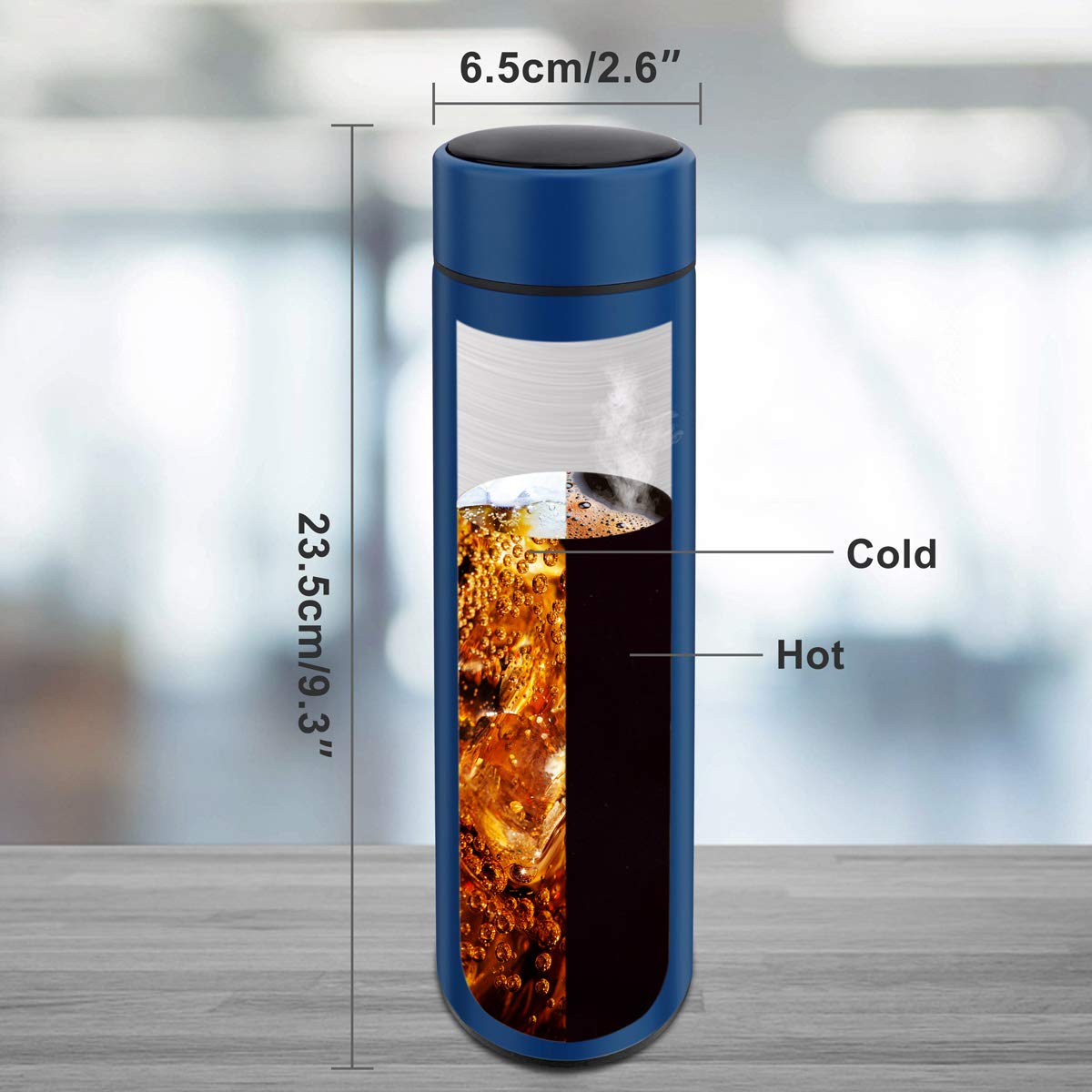Qicheng&Lys Coffee Thermos,Tea Infuser Bottle,Smart Sports Water Bottle With Led Temperature