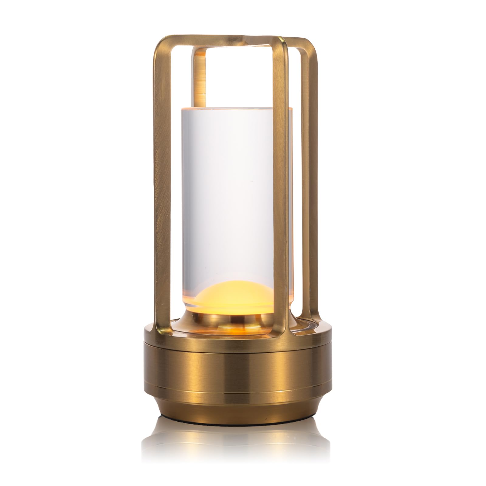 Yoohipuy Cordless Table Lamps,Night Table Lamp 3 Colors Stepless Dimming, 2600Mah Rechargeable Battery Led Desk Lamp For Bedroom/Couple Dinner/Desk/Cafe/Dining Room/Terrace (Gold)