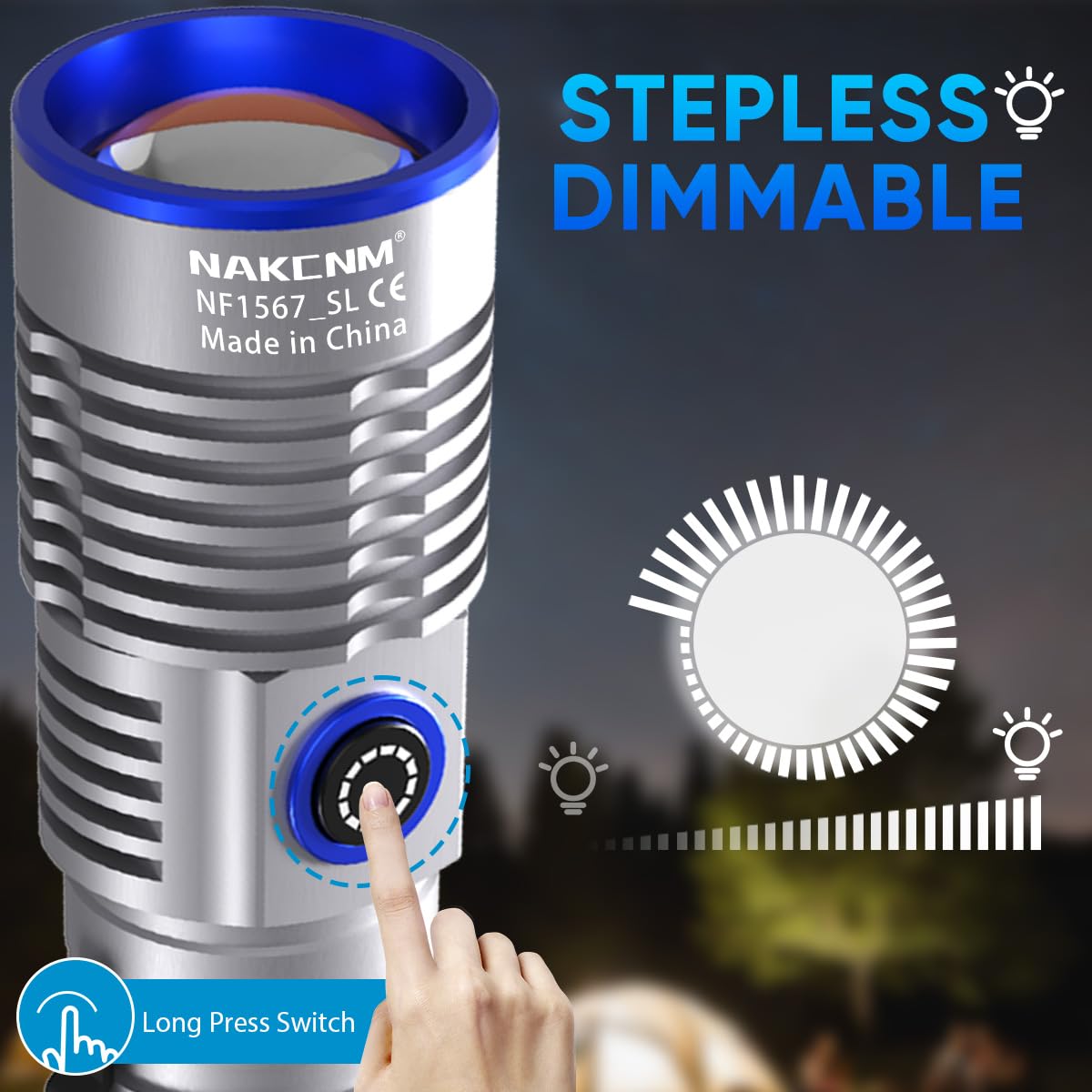 Nakcnm Rechargeable Flashlight 25000 Lumens 4 Modes Magnetic Led Flashlights High Lumens With Clip&Diffuser Flash Lights Lantern For Home Camping(Black&Silver)
