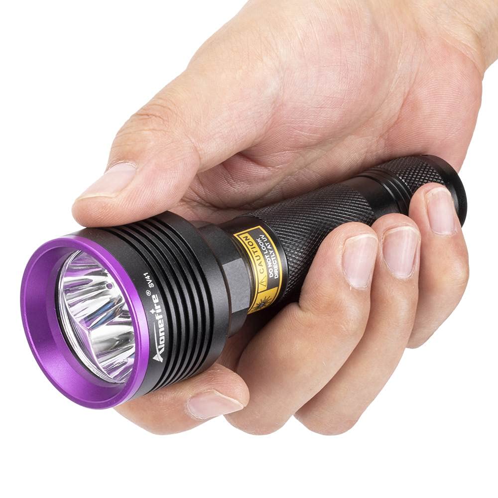 Alonefire Sv41 395Nm Uv Flashlight 10W Rechargeable Blacklight Black Light Urine Detector For Resin Curing, Dry Glue, Fishing, Minerals With Uv Protective Glasses, Charger, Battery Included