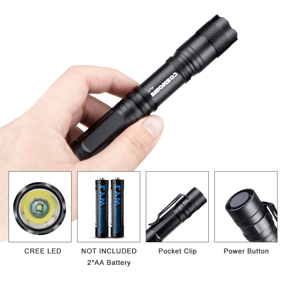 Cosmoing Pen Flashlight, 3 Modes Small Pen Light Flashlight, Super Bright Powered By 2Xaa Battery(Not Included) Ip54 Waterproof With Pocket Clip Penlight For Camping, Inspection, Medical, Emergency