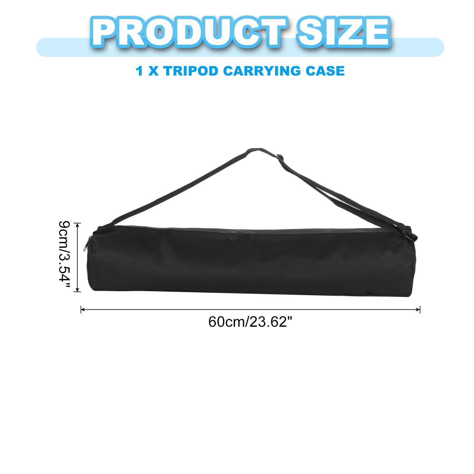 Patikil Tripod Carrying Case, Nylon Padded Carrying Tripod Bag With Handles For Light Stands Tripod Photography Accessories, Black 60Cm