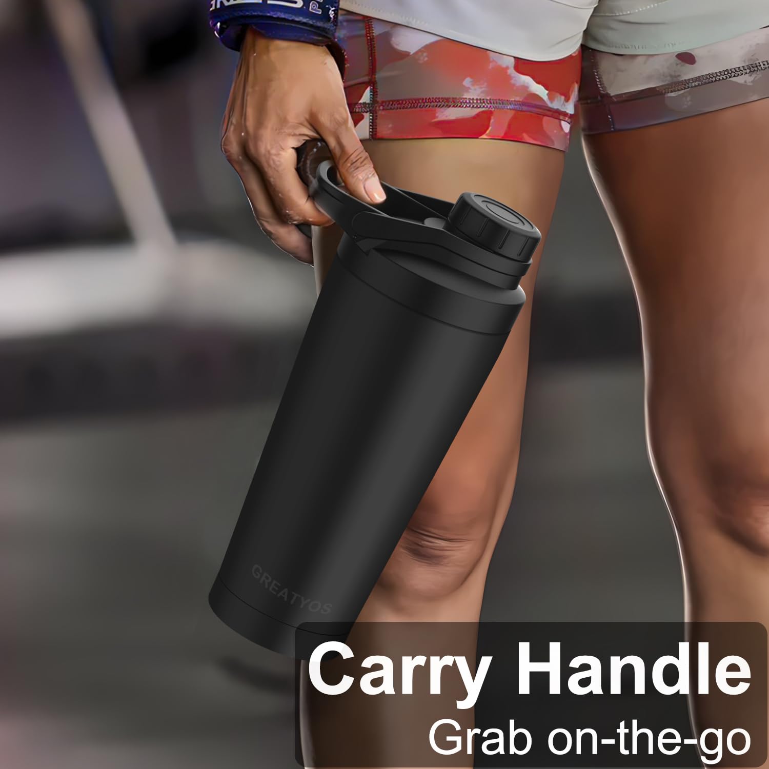 Stainless Steel Shaker Bottle With Noise- Design - Patented 24 Oz Insulated Metal Shakers