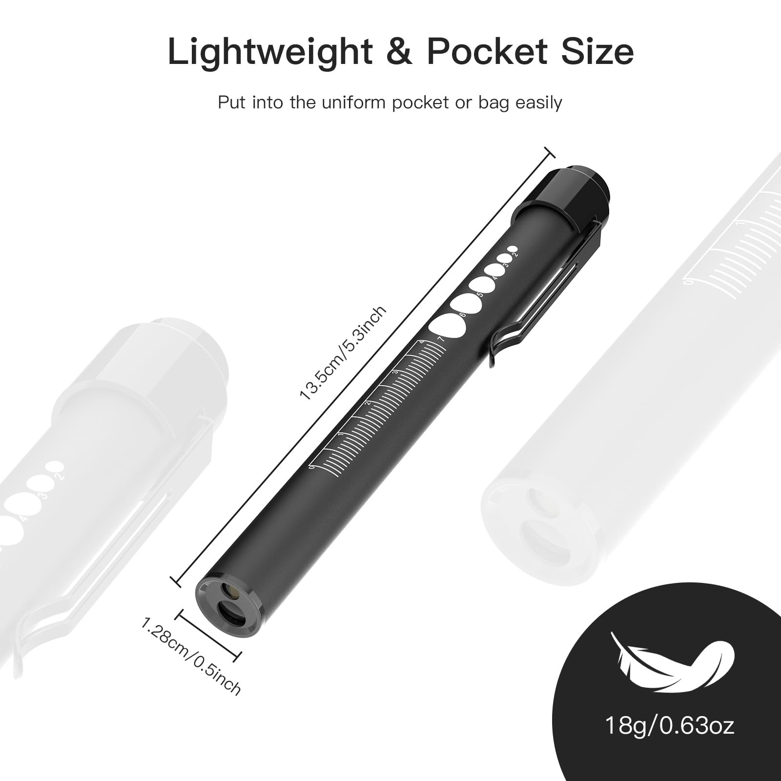 Sevenka 2 Rechargeable Pen Lights With Pupil Gauge & Ruler, Led Penlights For Nurses Doctors, Usb-C Rechargeable, Warm/White Light, Pocket Clip, Penlight Flashlights For Nursing Student