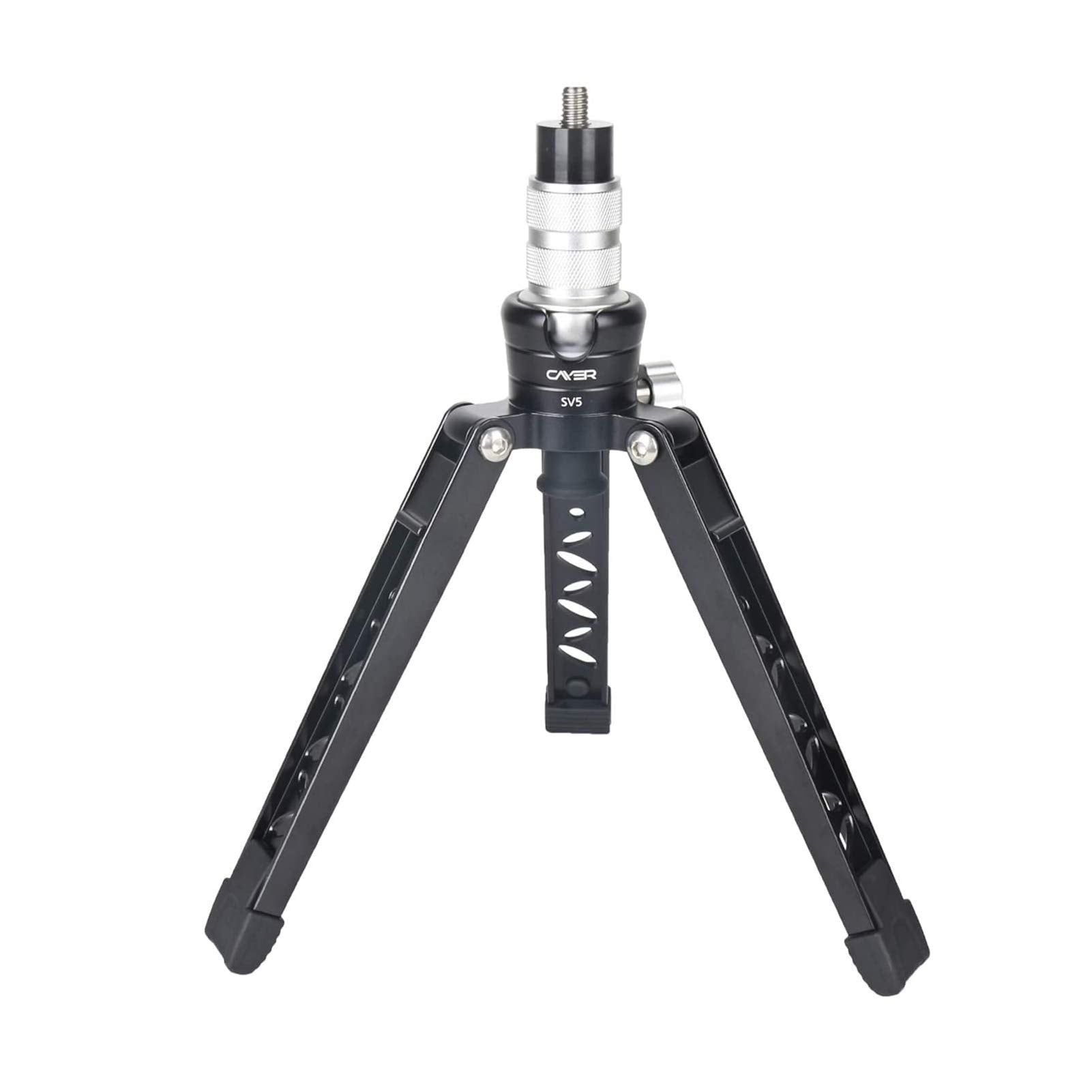 Cayer Tabletop Mini Tripod, Sv5 Alumunium Portable Desktop Tripod Stand With 3/8"-16 Mounting Screw For Monopods, Dslr Camera, Video Camcorder, Mobile Phone And Action Cameras